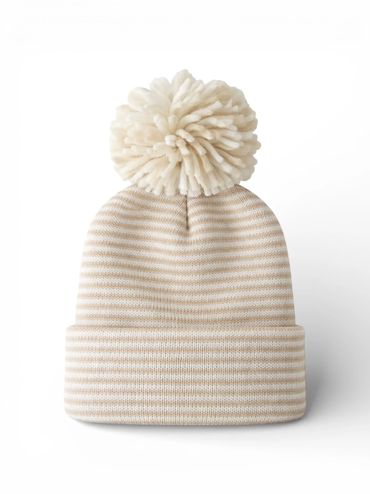 Baby's First HatĀ®, Sand/White Stripe Pom - Image 2