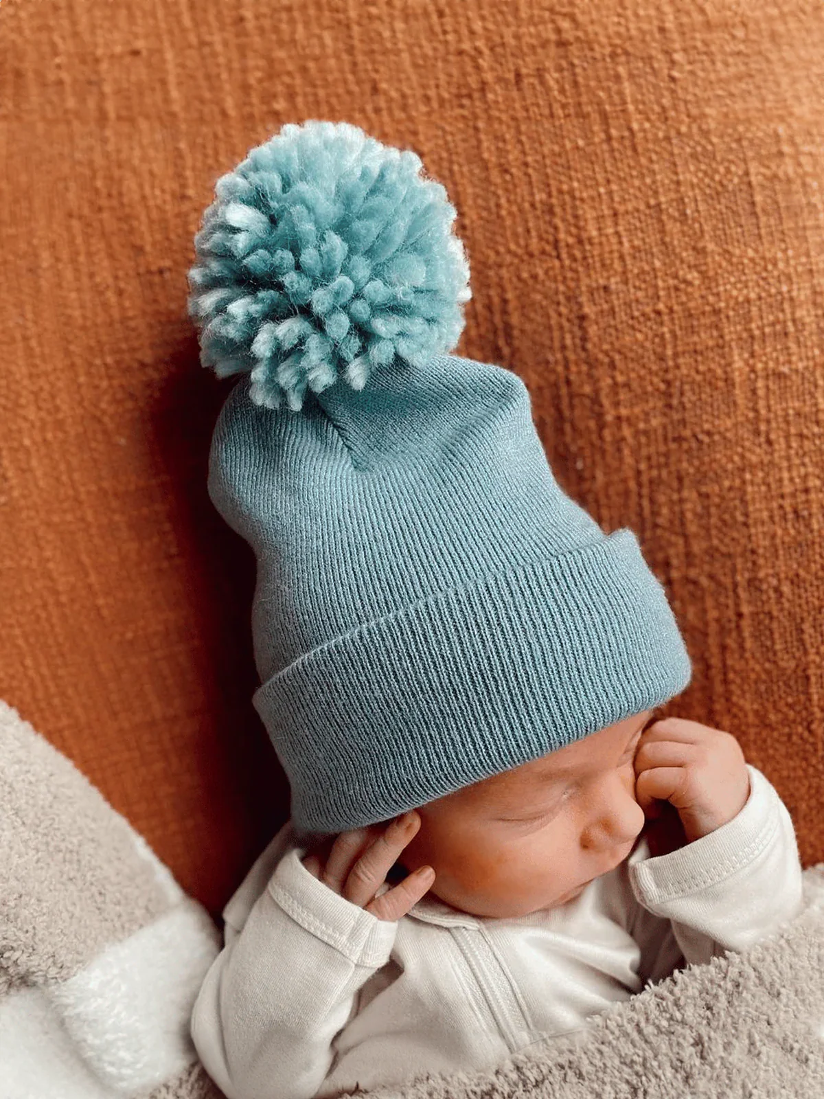 Baby's First HatĀ®, Sky Blue Pom - Image 3