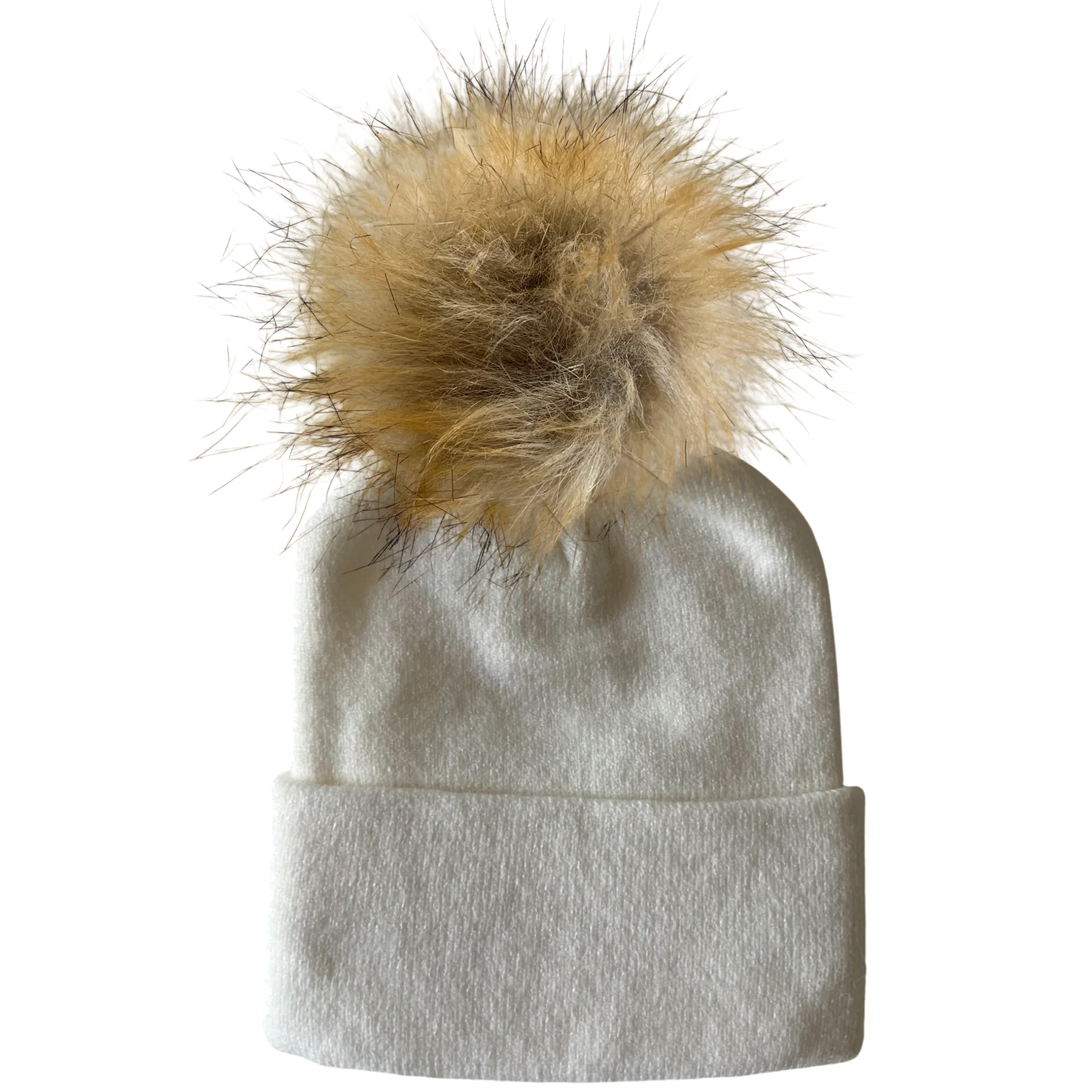 Baby's First HatĀ®, Warm White Fur Pom