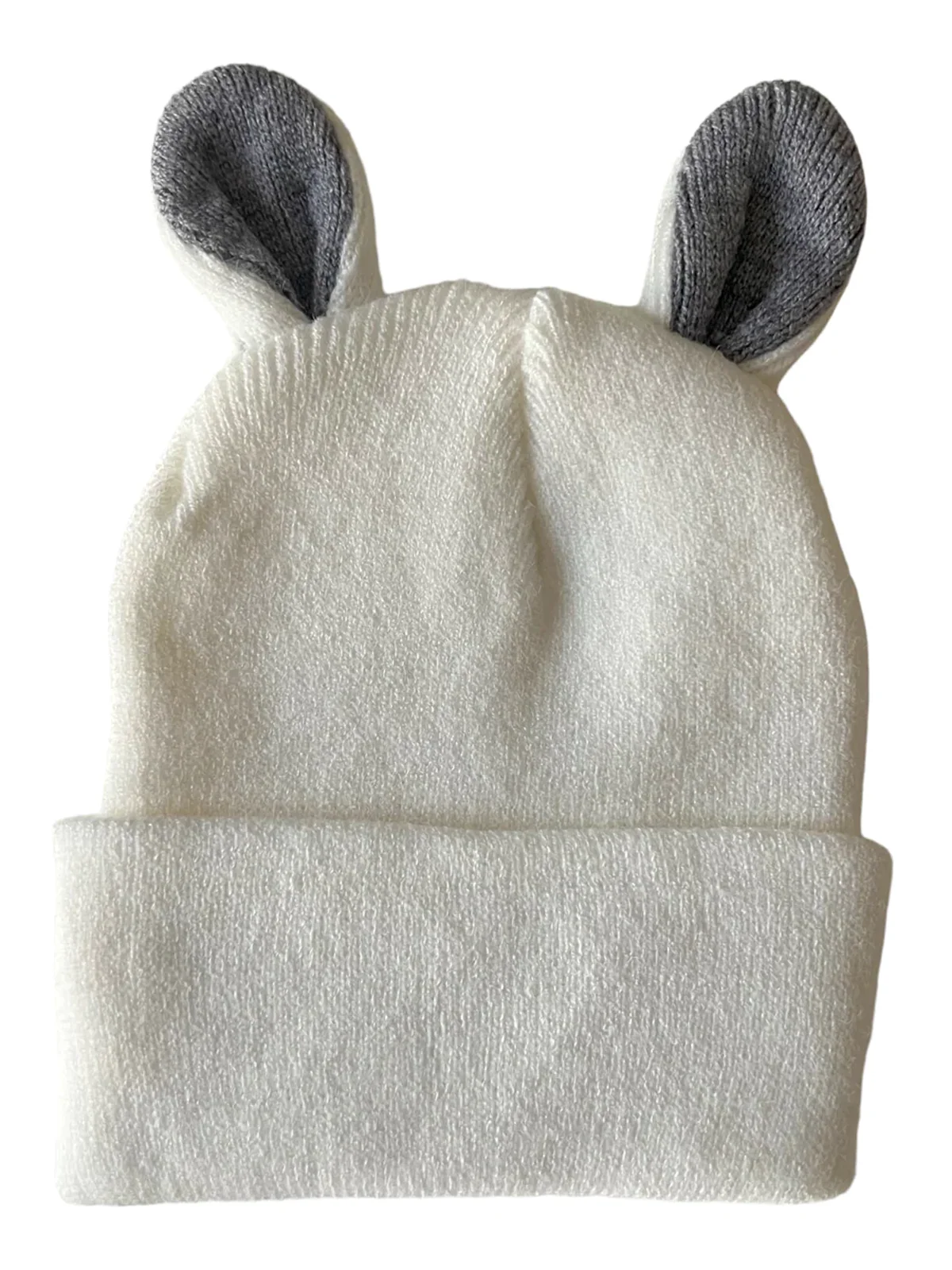 Baby's First HatĀ®, Warm White/Grey Bunny