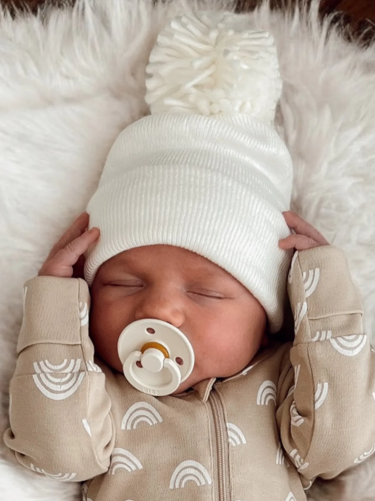 Baby's First Hat®, Warm White Pom