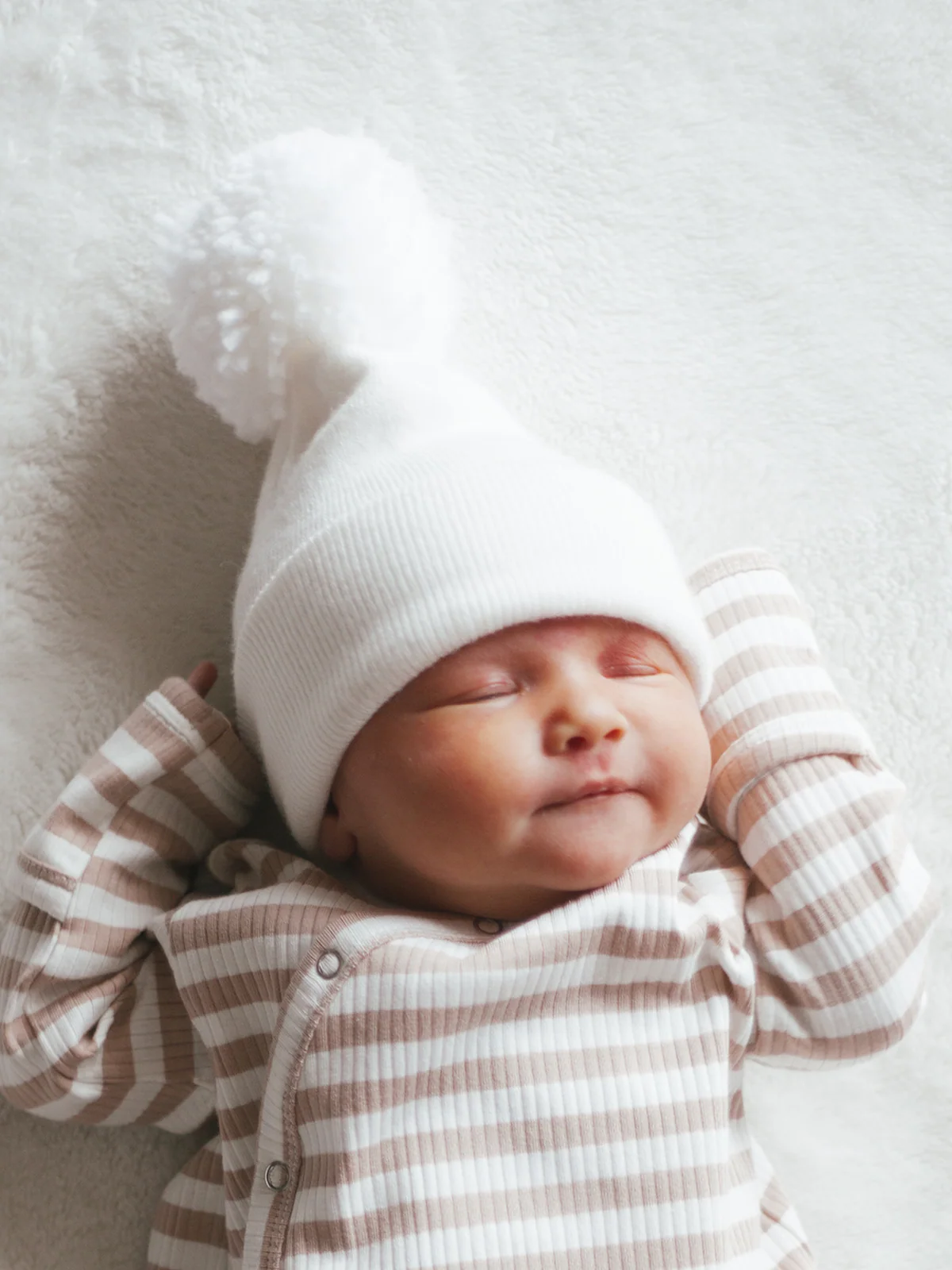 Baby's First Hat®, Warm White Pom - Image 3
