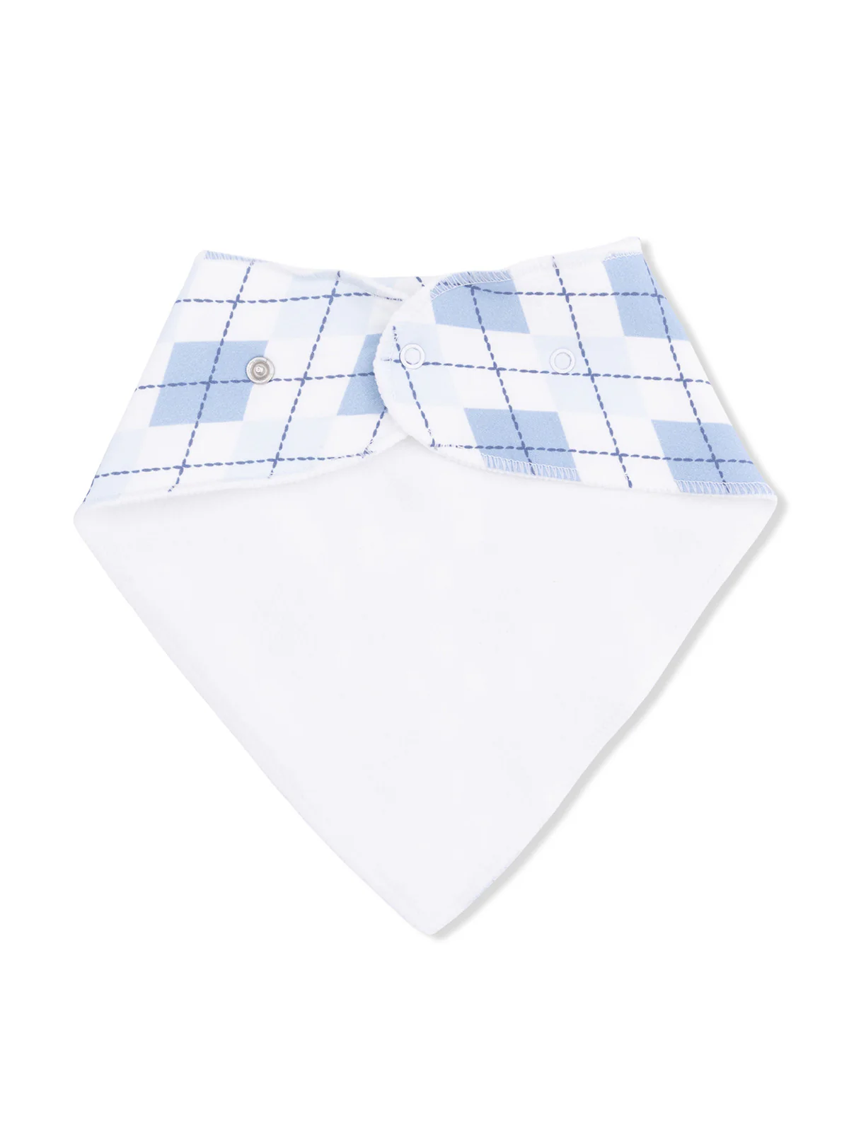 Bandana Bib, Blue Argyle - Image 2