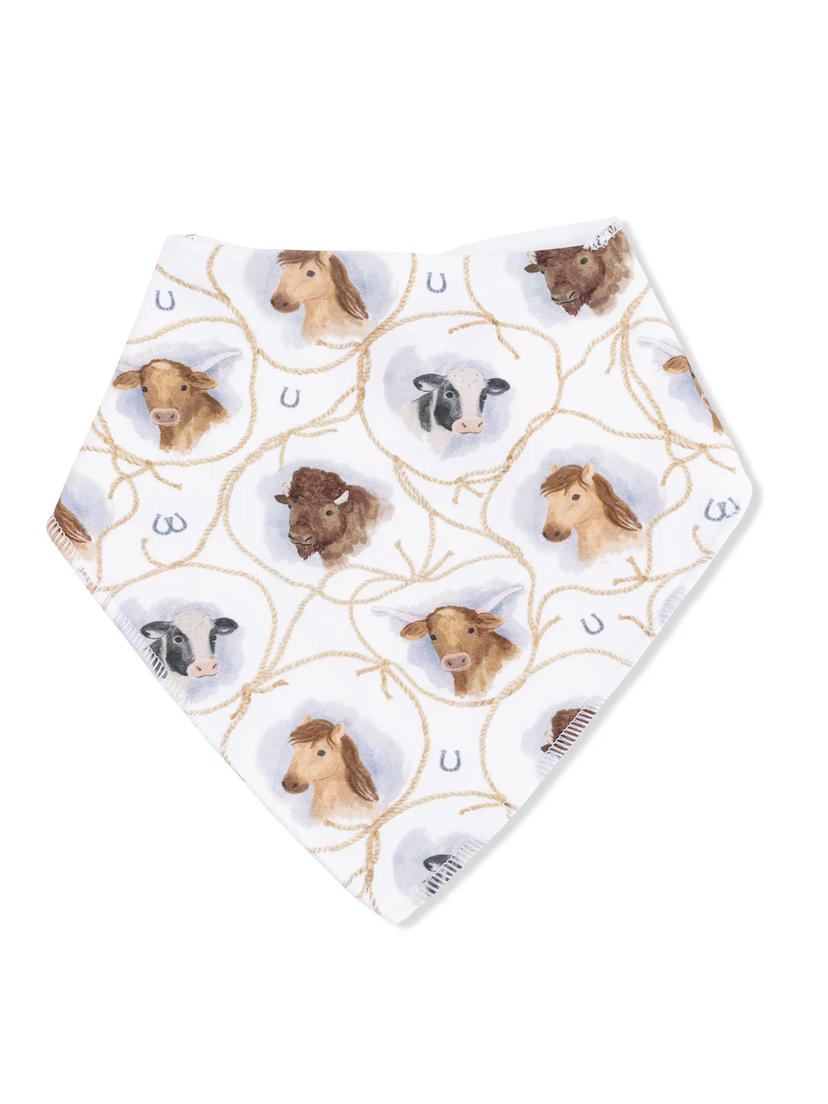 Bandana Bib, Farm Animals Rope Cameos