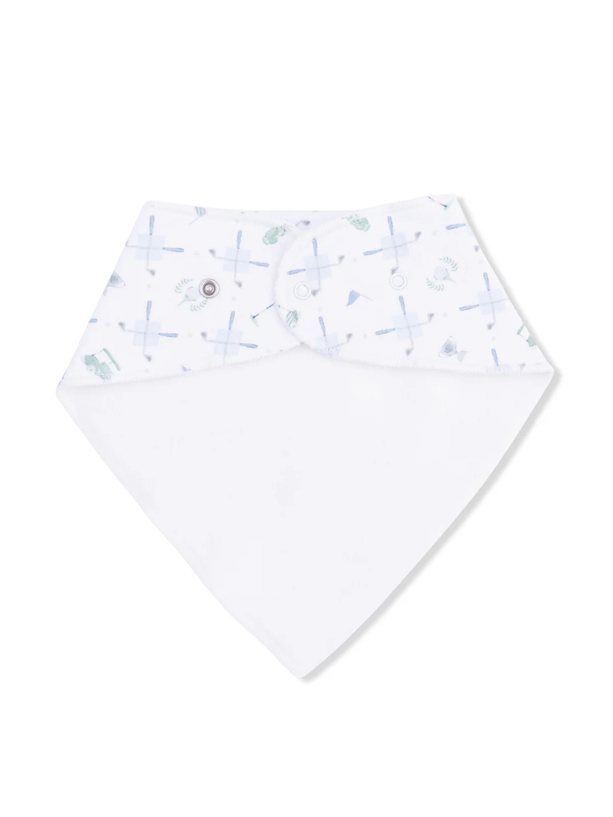 Bandana Bib, Golf Trellis Blue - Image 2