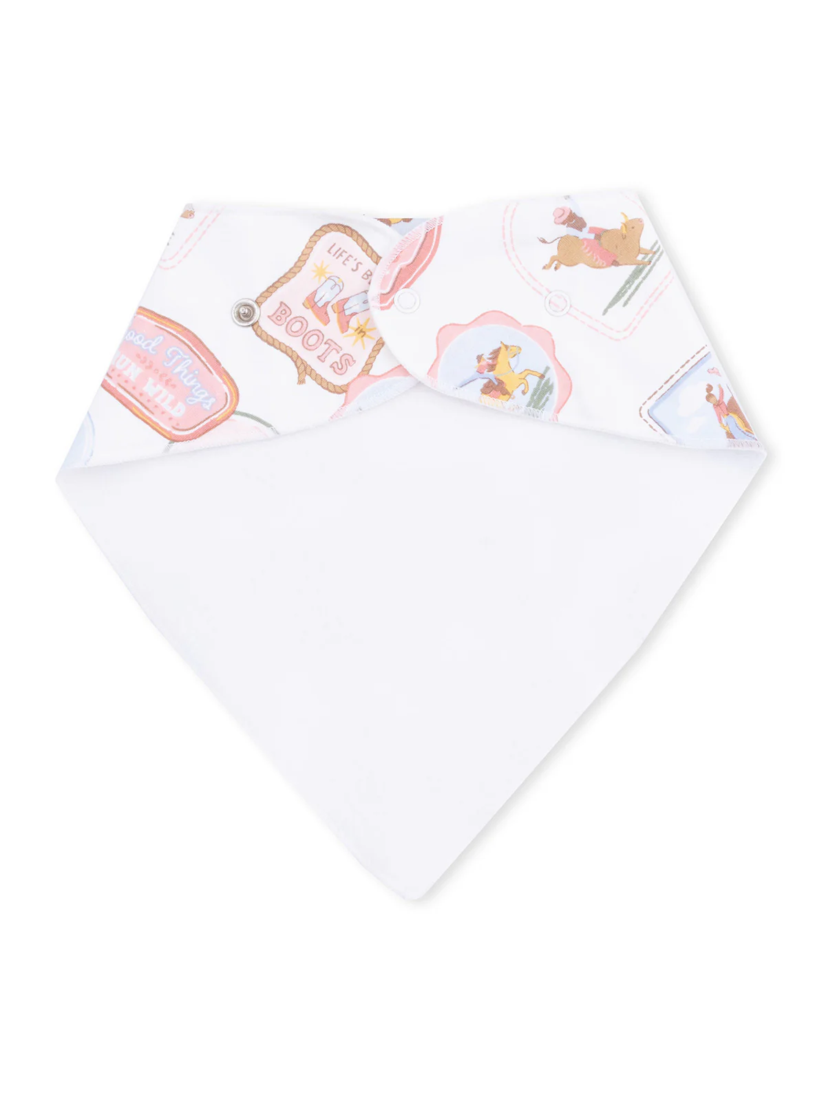 Bandana Bib, Rodeo Patches Pink - Image 2