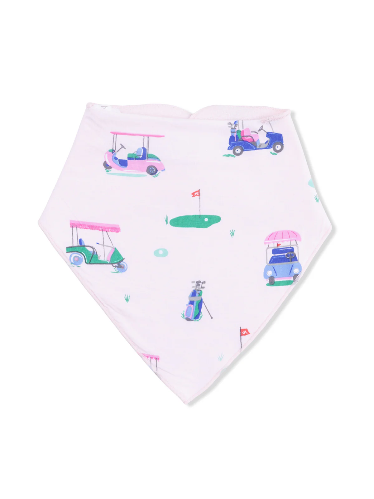 Bandana Bib, Vintage Golf Carts Pink