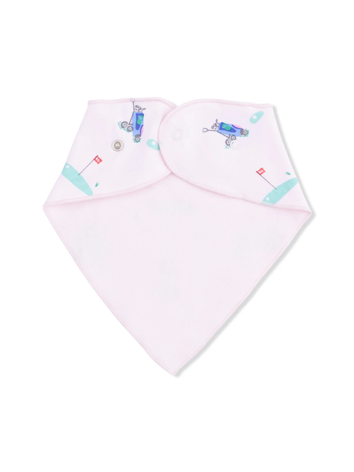 Bandana Bib, Vintage Golf Carts Pink - Image 2