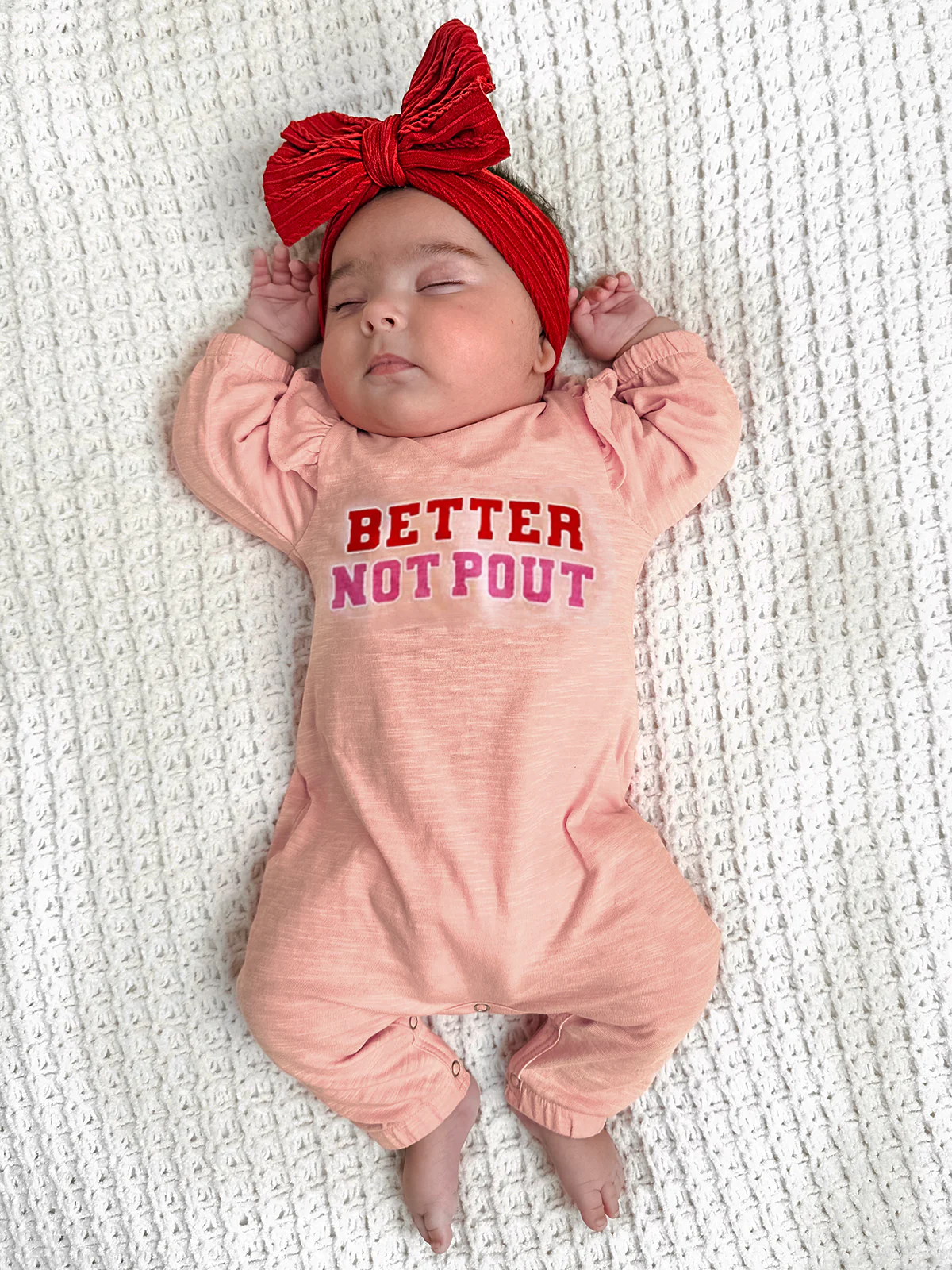 Better Not Pout / Organic Long Sleeve Ruffle Jumpsuit