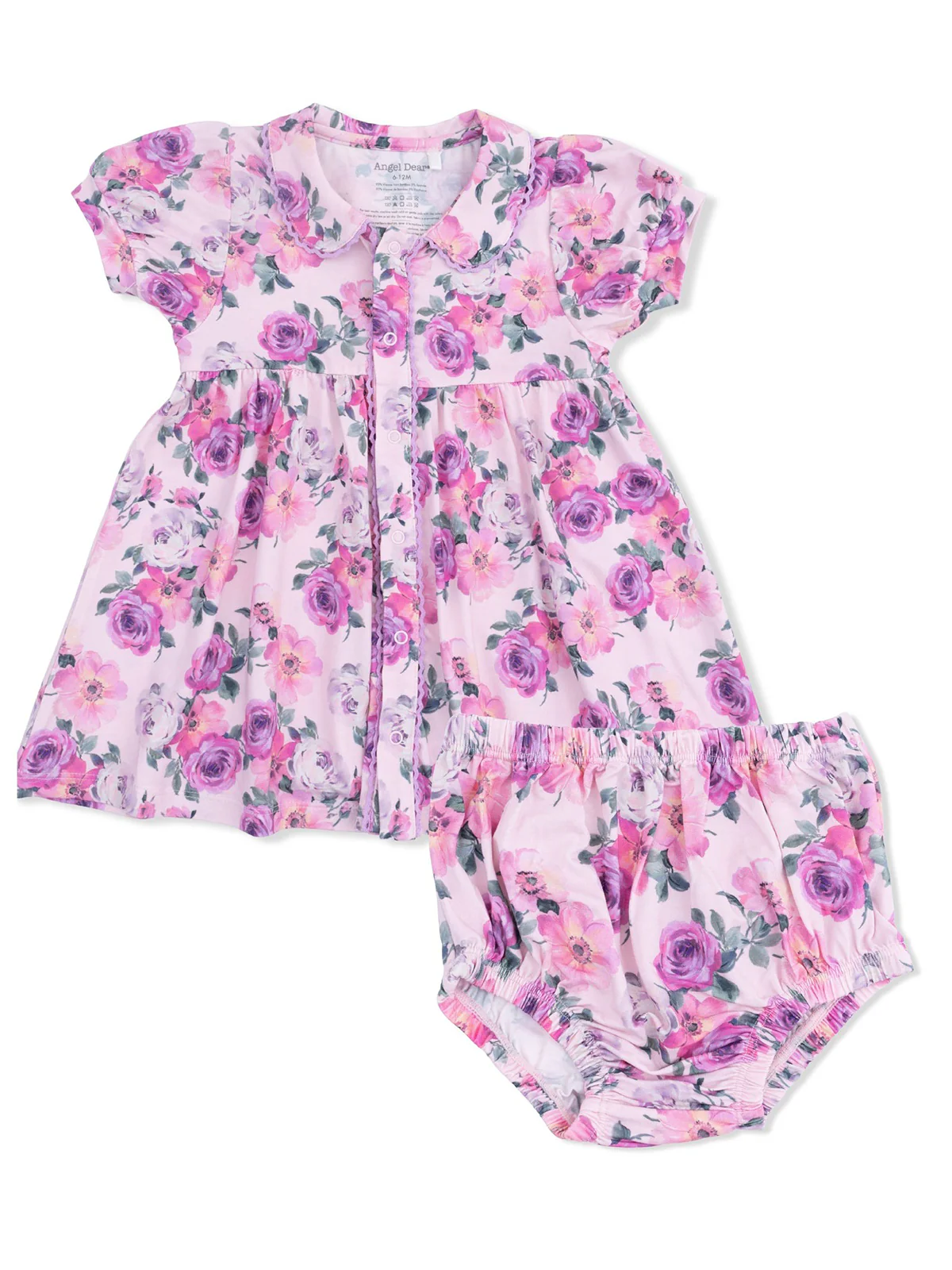 Betty Puff Sleeve Dress and Bloomer, Rose Abundance