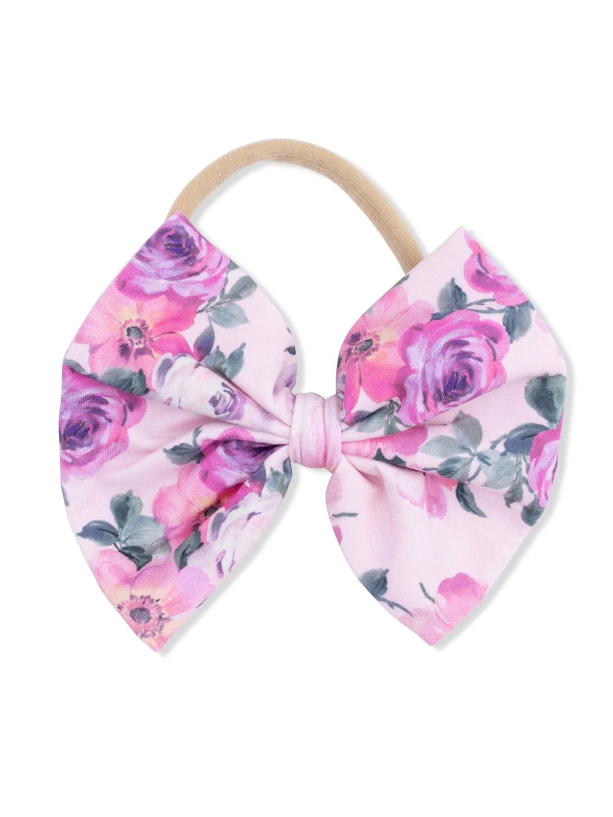 Big Bow on Soft Headband, Rose Abundance
