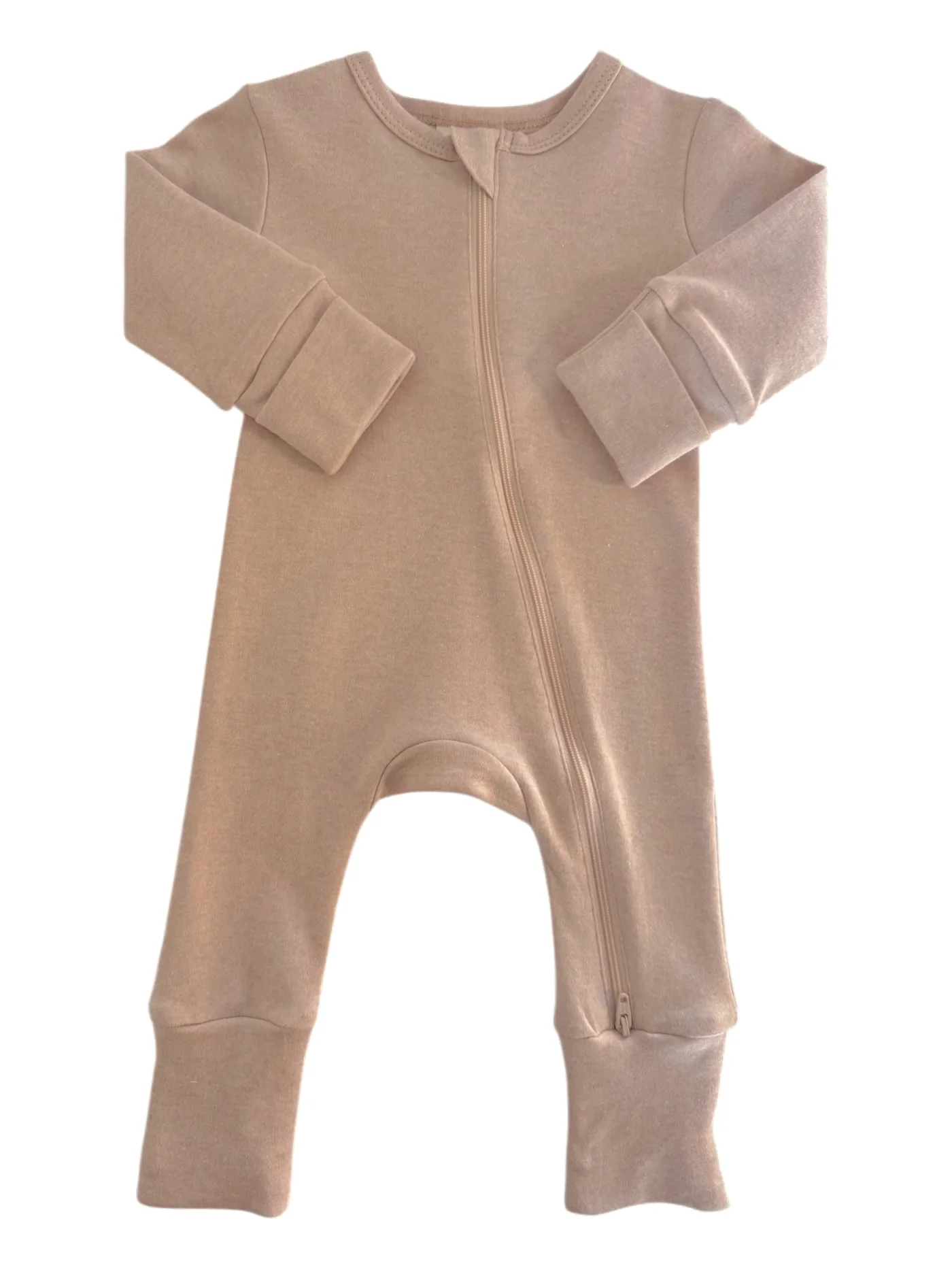 Biscuit / Organic 2-Way Zip Romper