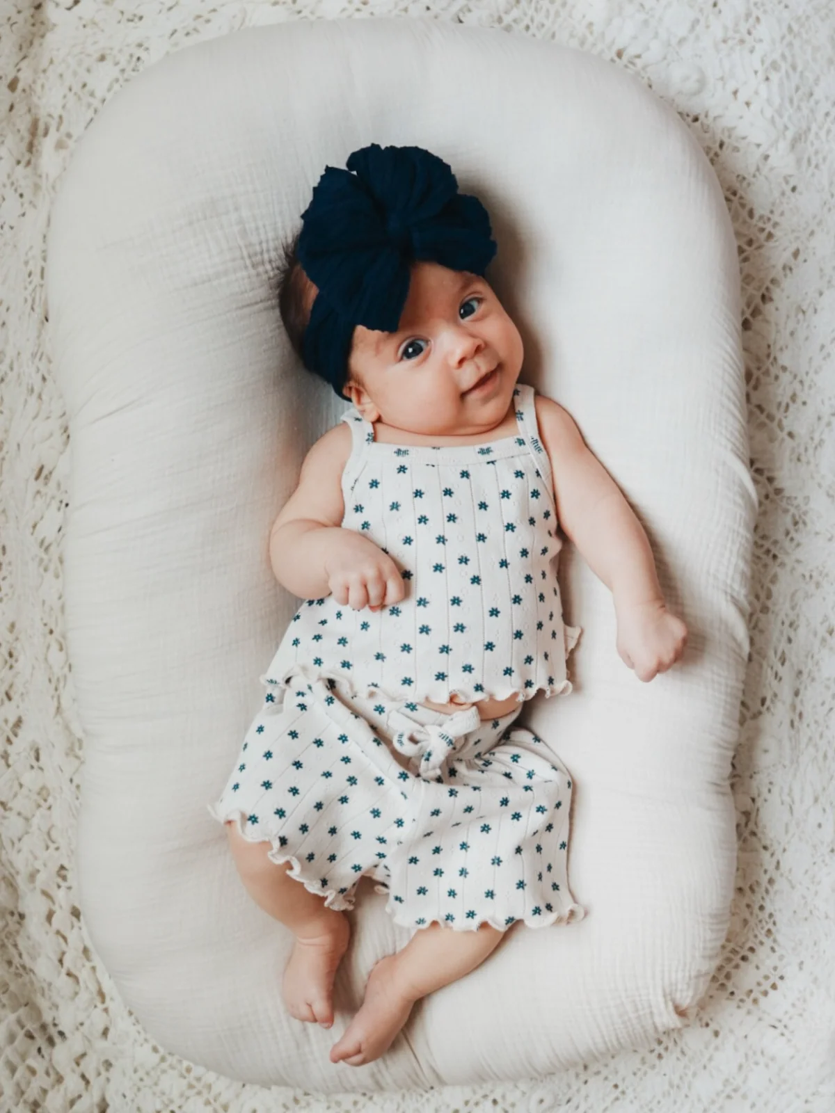 Blue Flower / Organic Pointelle Summer Set - Image 4