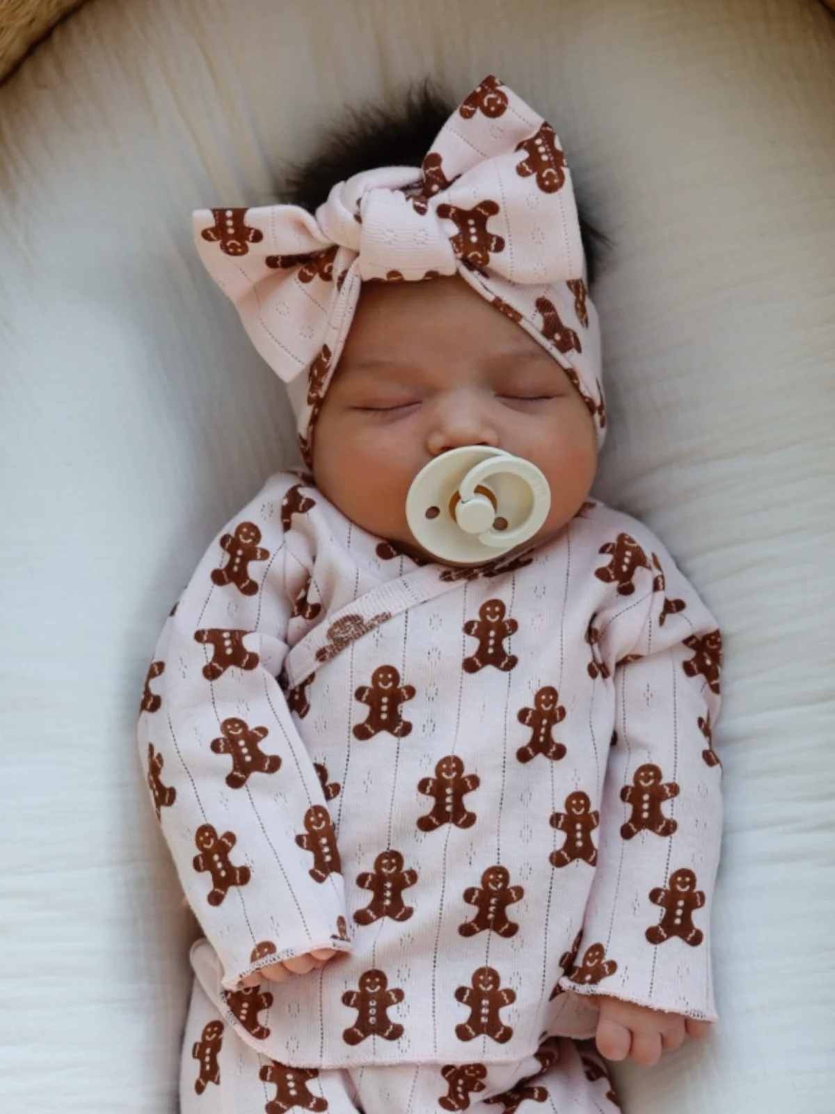 Blush Gingerbread / Organic Pointelle Bow