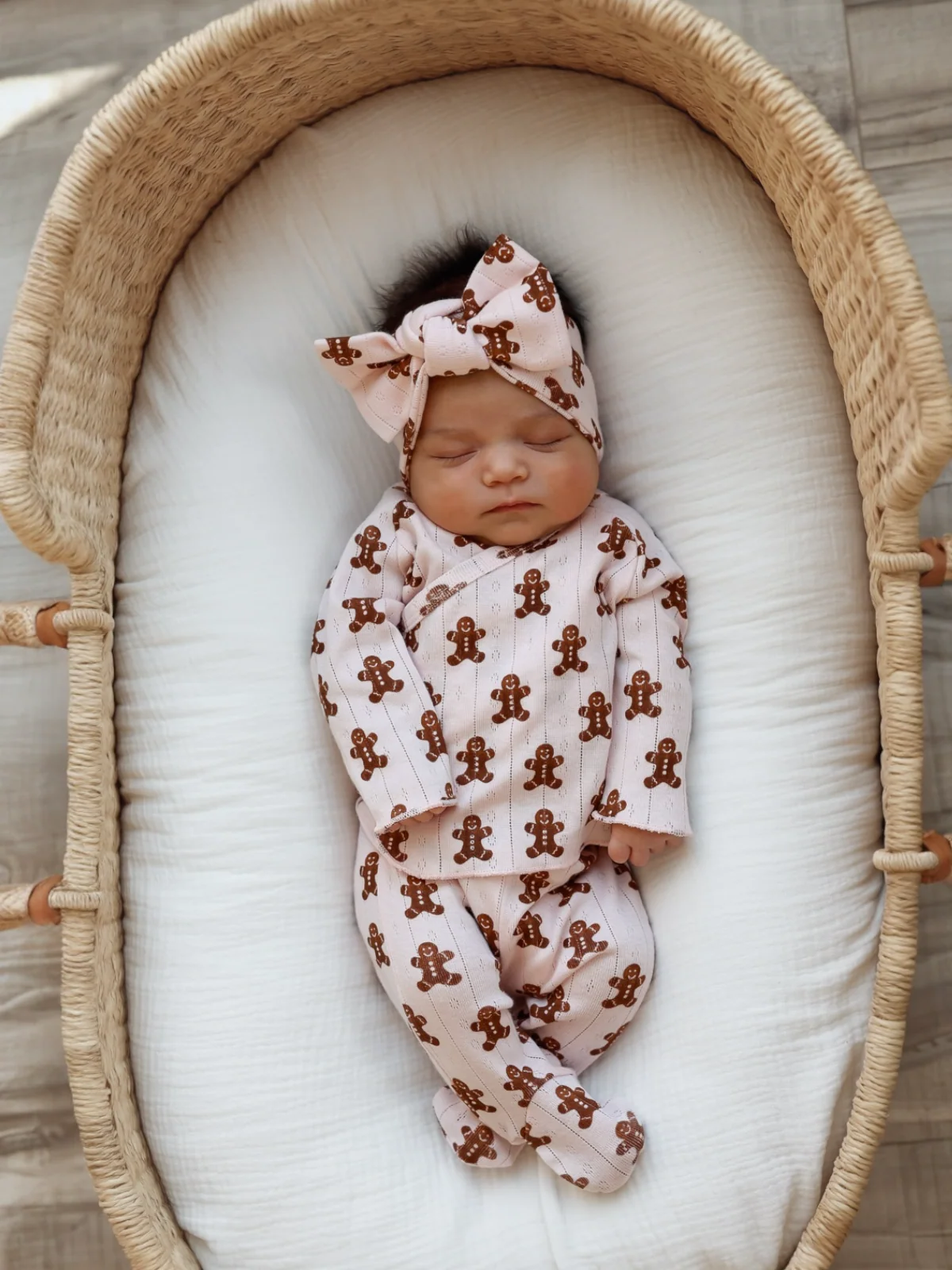 Blush Gingerbread / Organic Pointelle Newborn Set