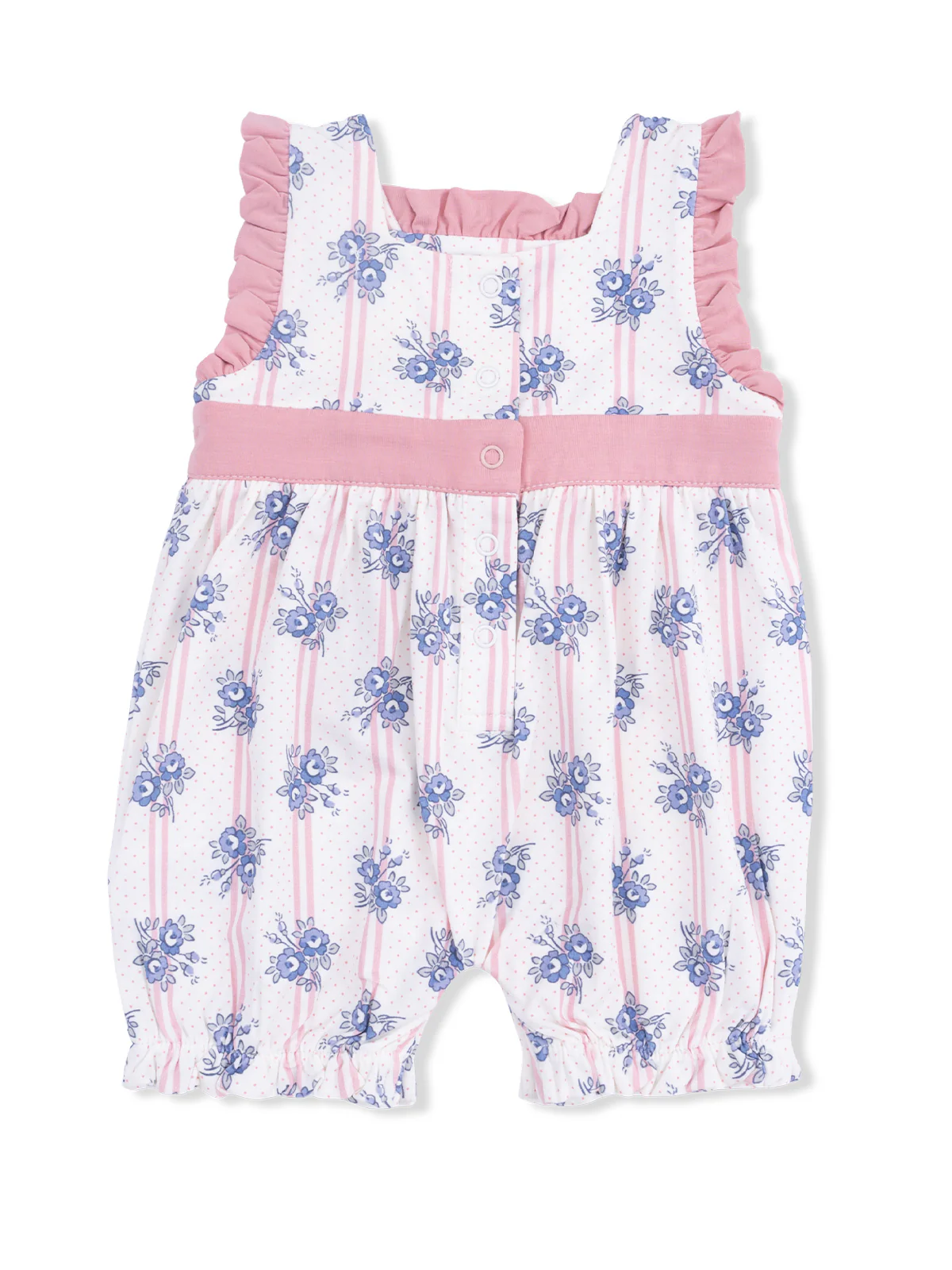 Bow Playsuit, Stripe Dot Roses - Image 2
