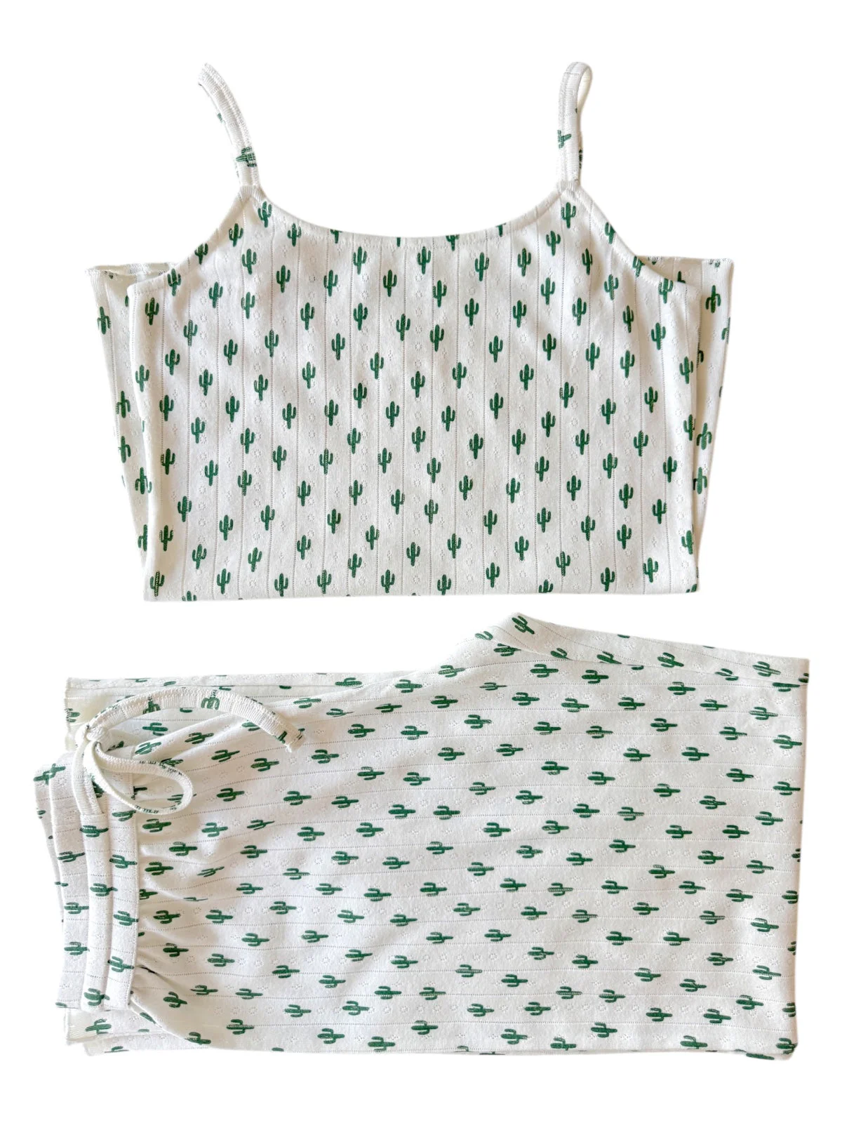 Cactus / Organic Pointelle Women's Cami Lounge Set - Image 2