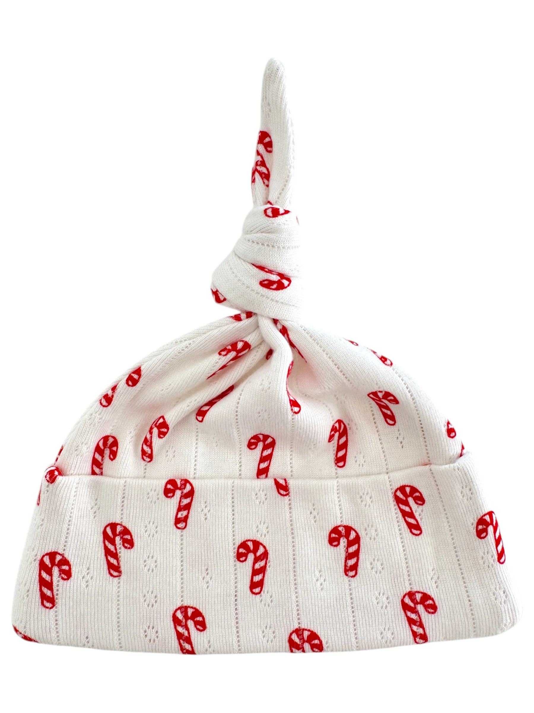 Candy Cane / Organic Pointelle Beanie - Image 2