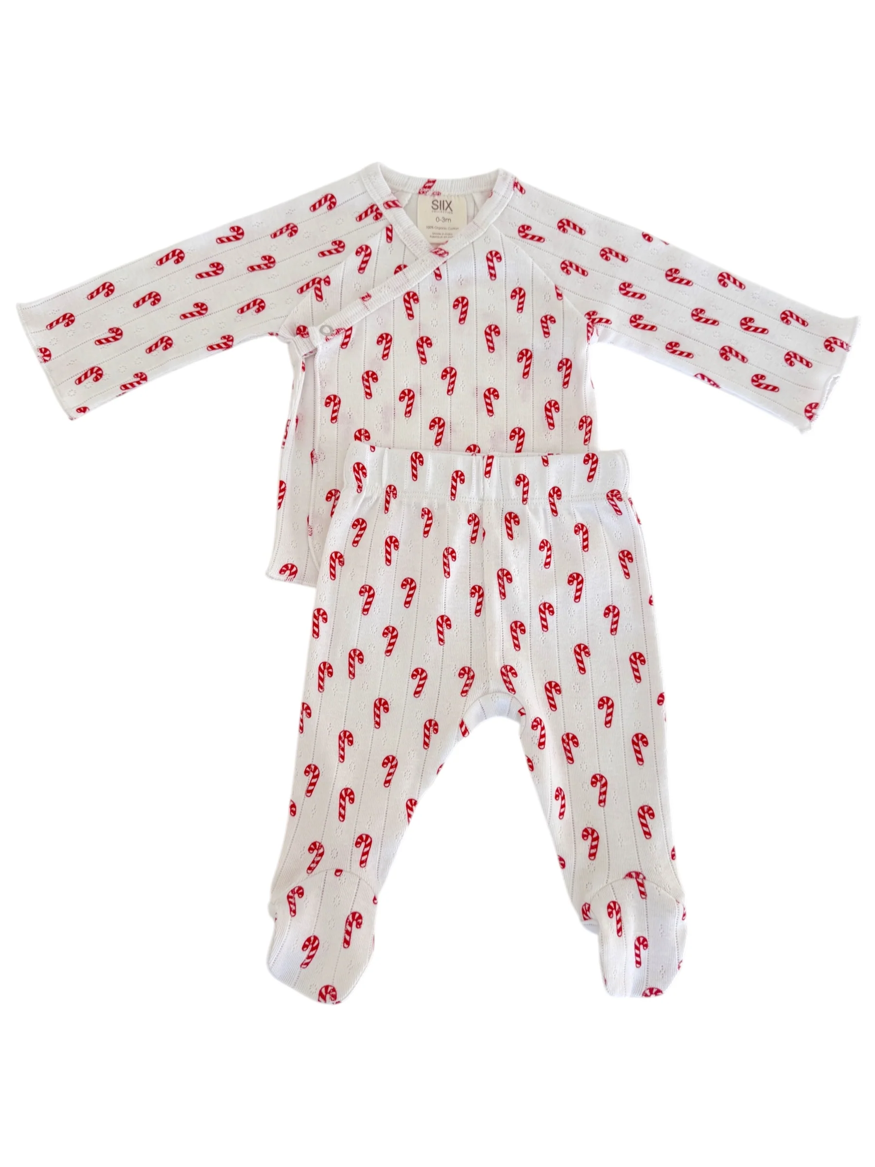 Candy Cane / Organic Pointelle Newborn Set - Image 2
