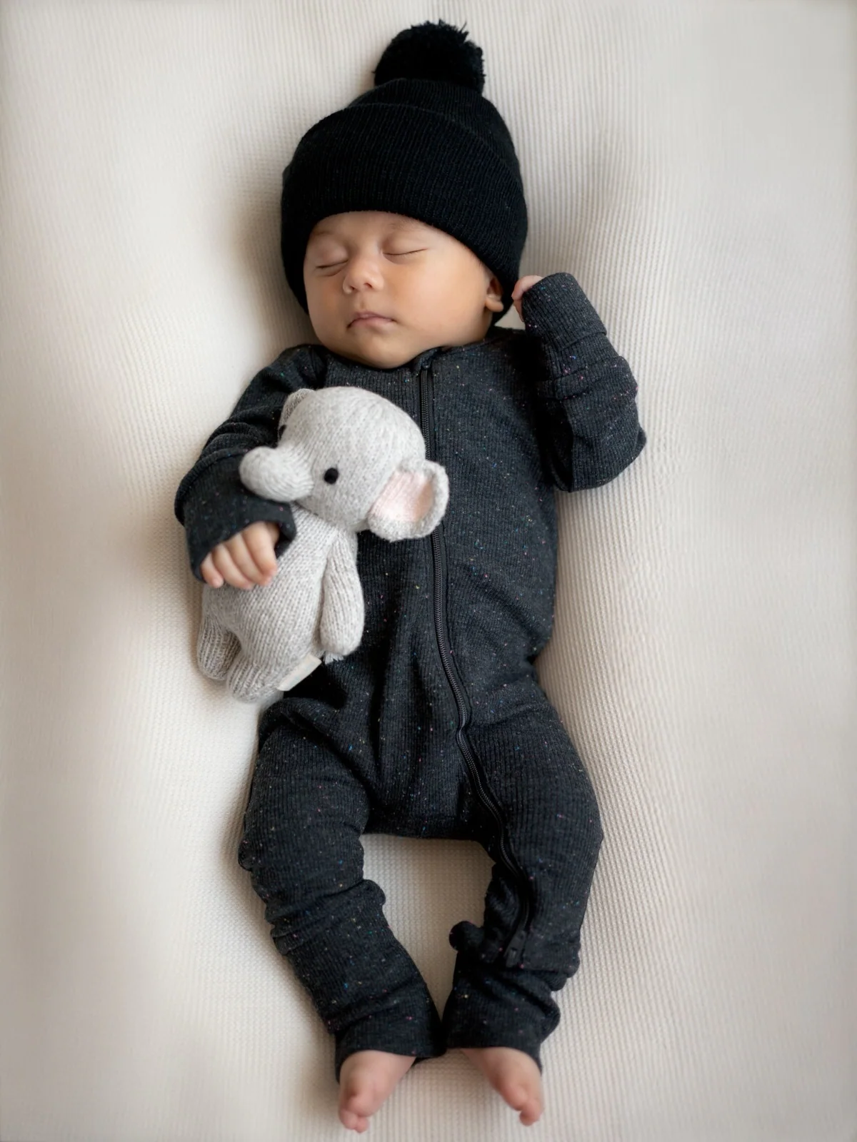 Charcoal Speckle / 2-Way Zip Romper