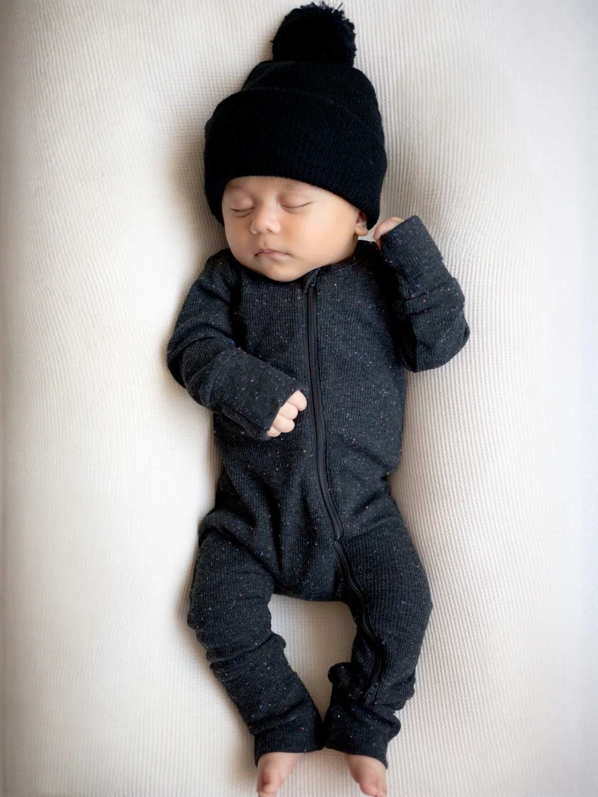 Charcoal Speckle / 2-Way Zip Romper - Image 3