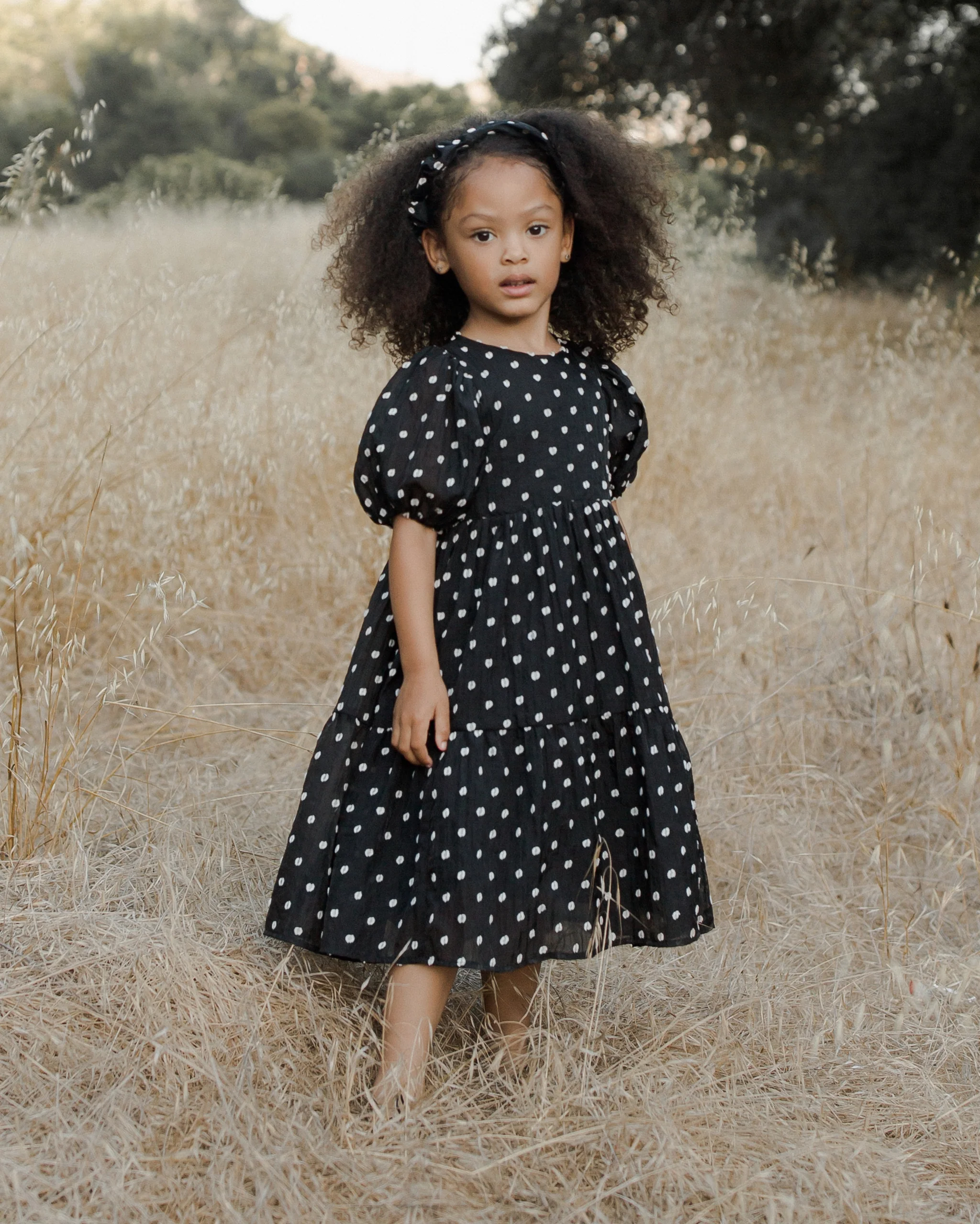Chloe Dress, Black & Ivory Dot - Image 2