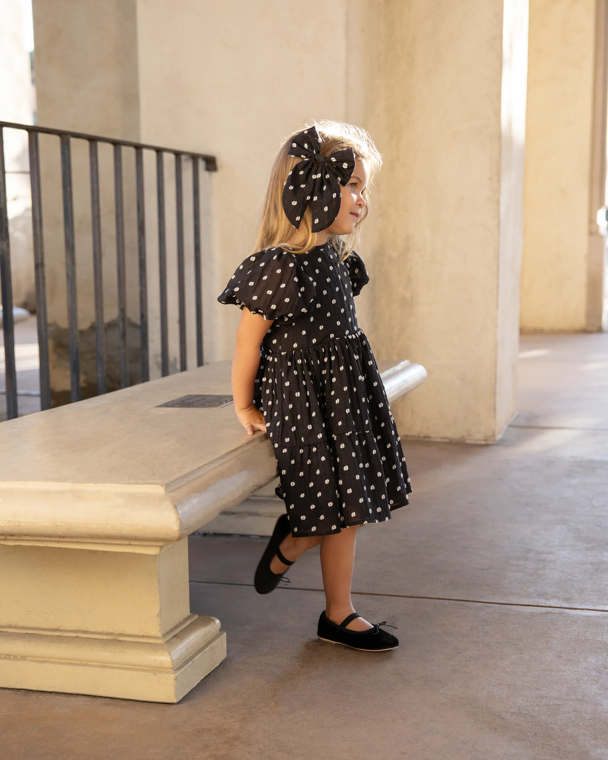 Chloe Dress, Black & Ivory Dot - Image 5