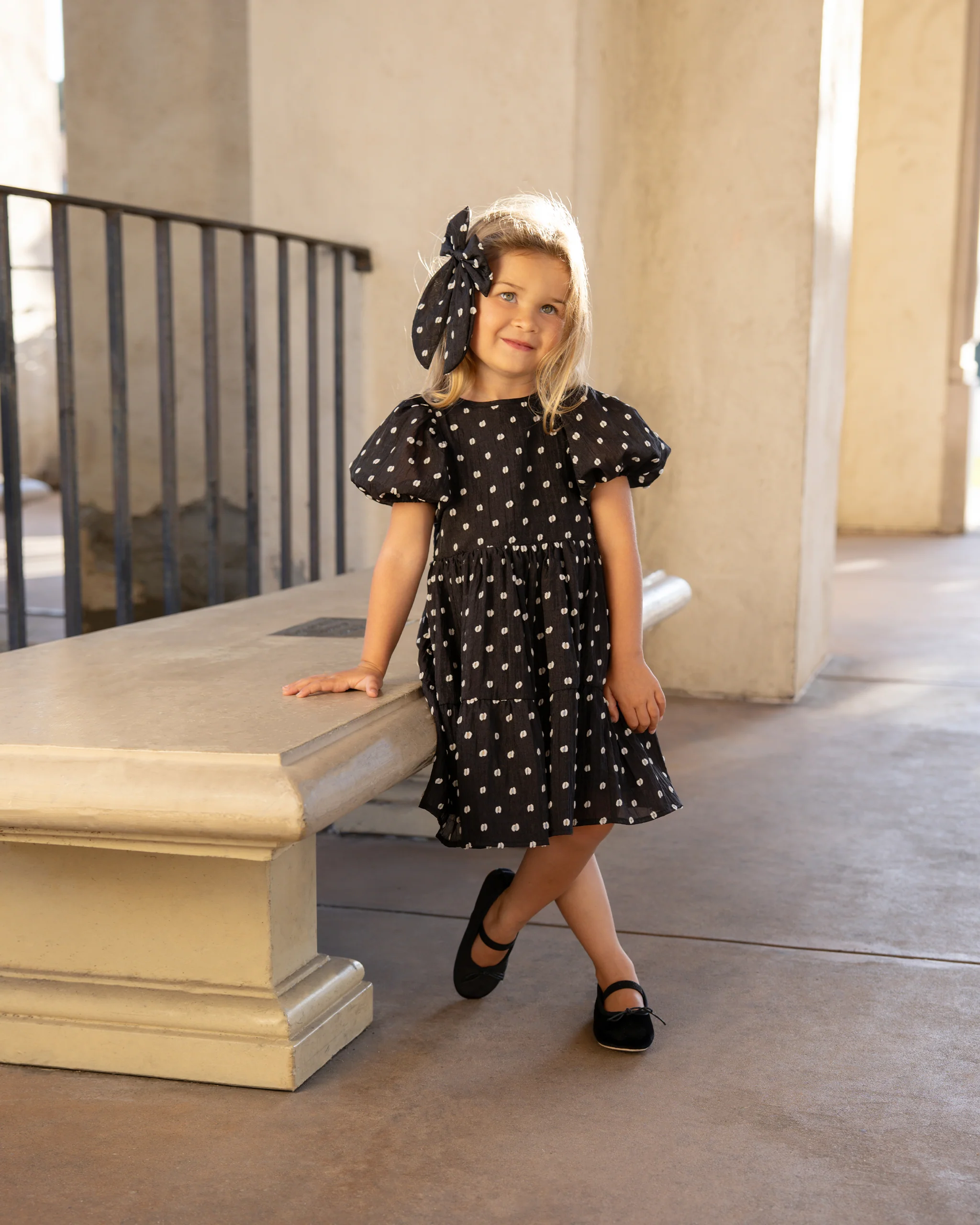Chloe Dress, Black & Ivory Dot - Image 6