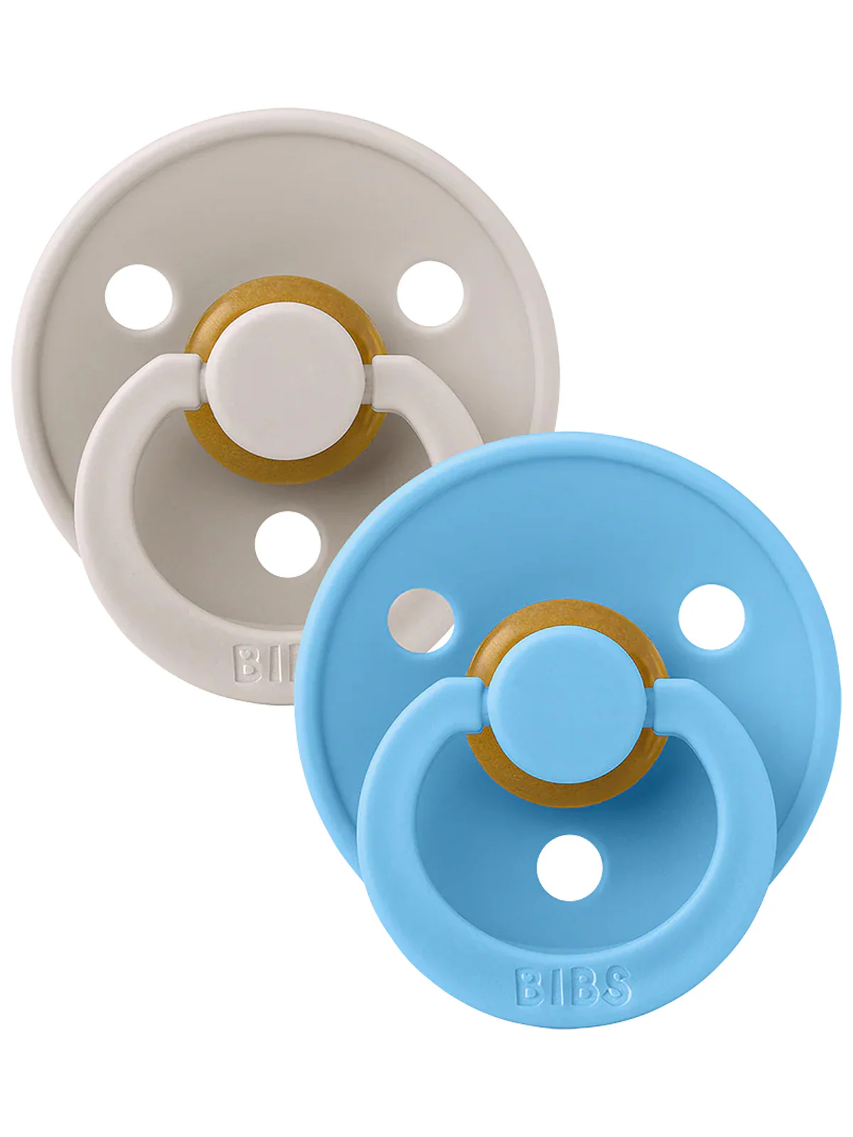 Colour Round Natural Rubber Latex Pacifier 2-Pack, Mushroom/Breeze