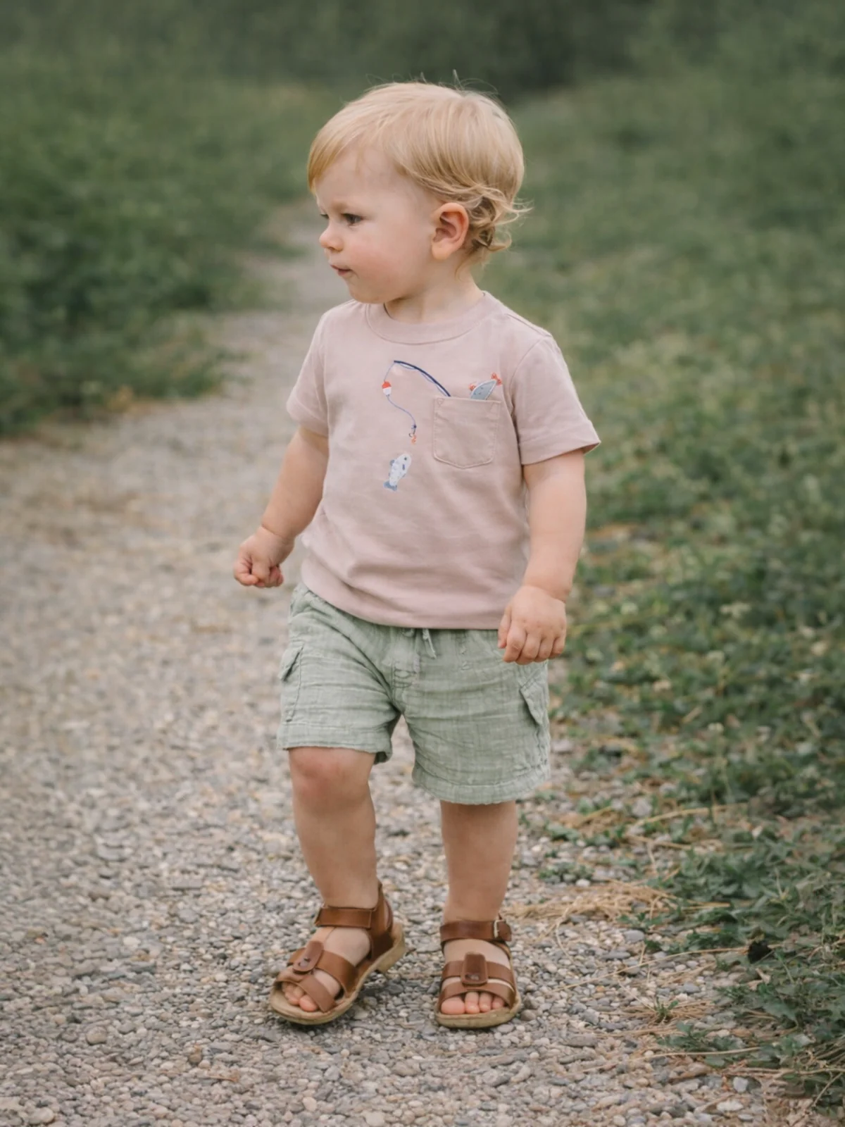 Crew Neck Tee & Cargo Short, Gone Fishing
