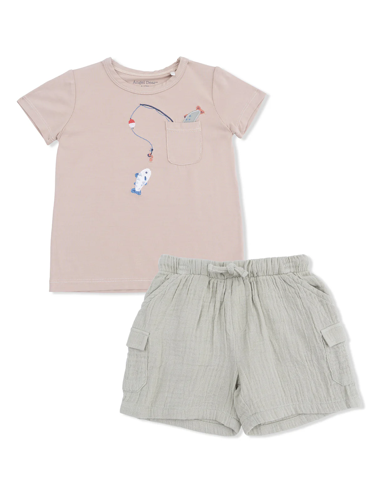 Crew Neck Tee & Cargo Short, Gone Fishing - Image 2