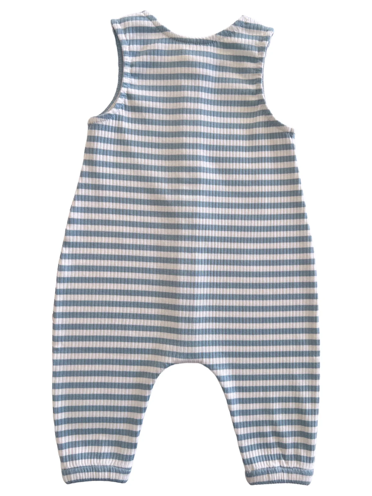 Dusty Blue Stripe / Organic Ribbed Bay Jumpsuit - Image 3