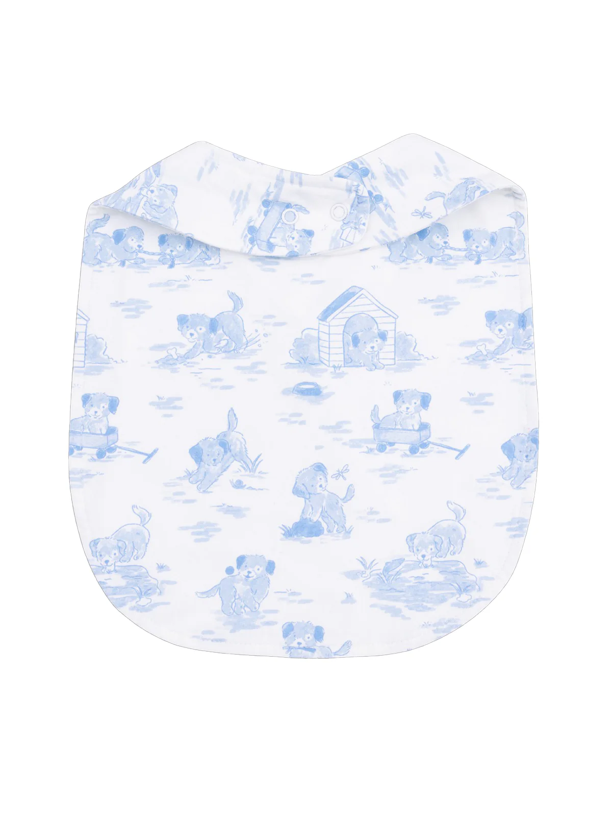 Feeding Bib, Puppy Toile Blue - Image 2
