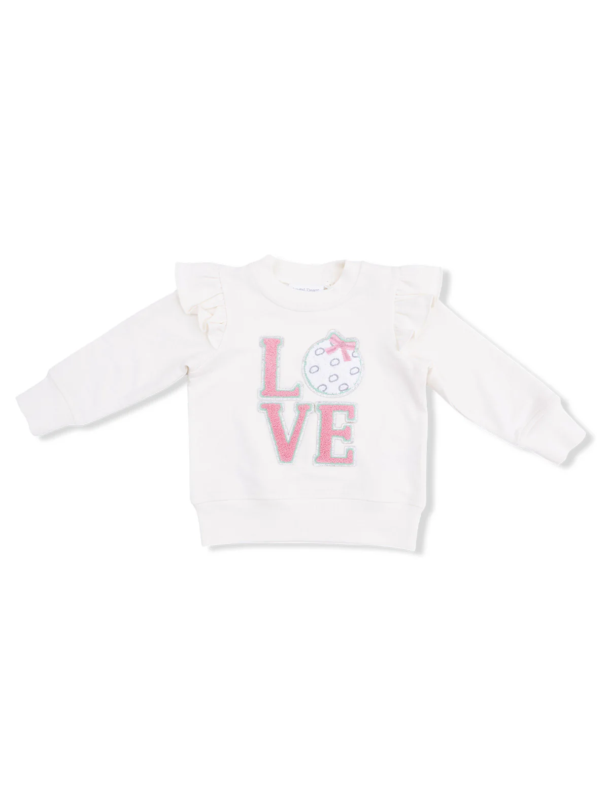 French Terry Ruffle Sweatshirt, Golf LOVE