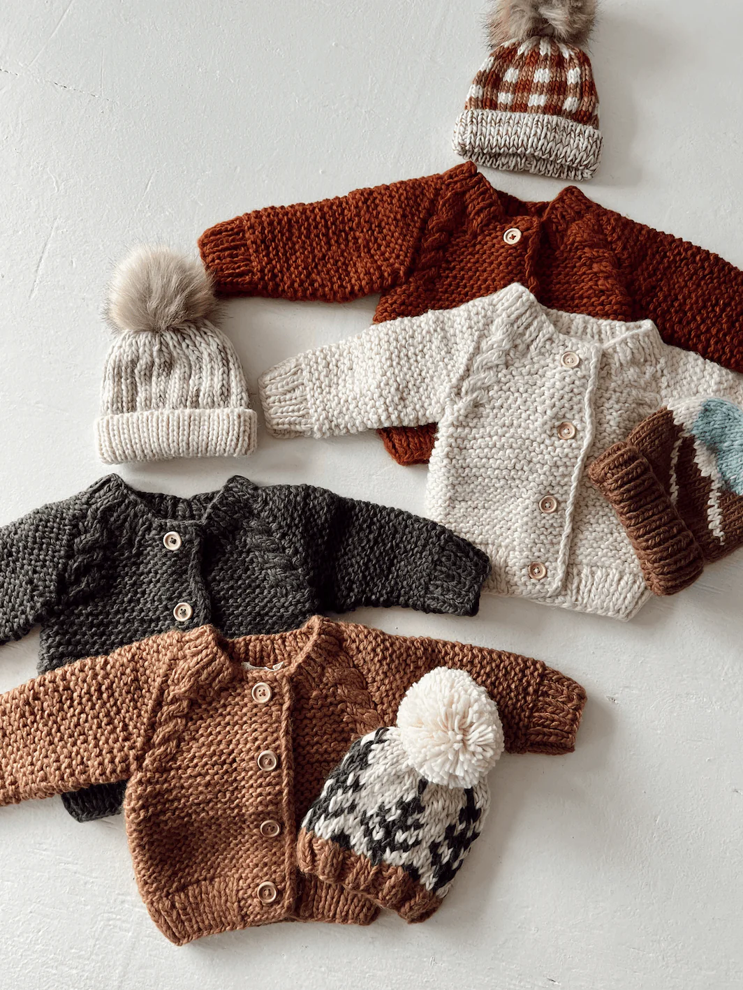 Garter Stitch Cardigan Sweater, Pecan - Image 3