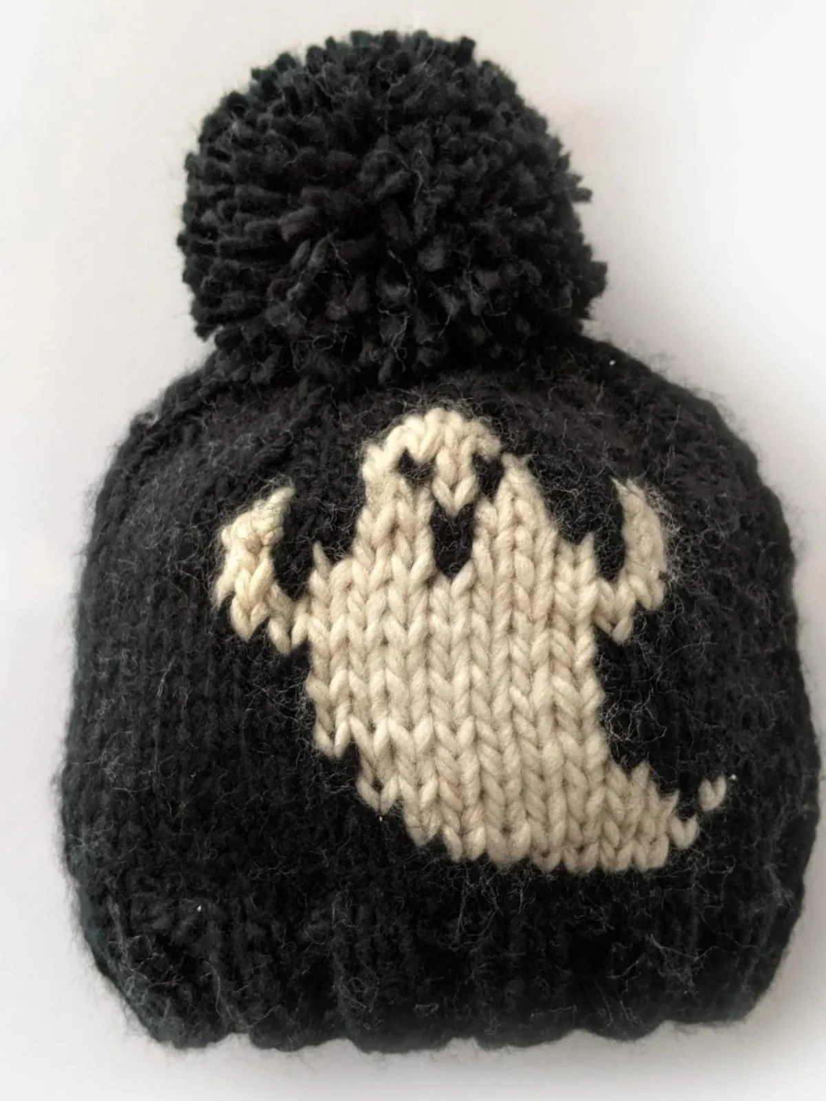 Ghost Knit Pom Hat, Black - Image 6