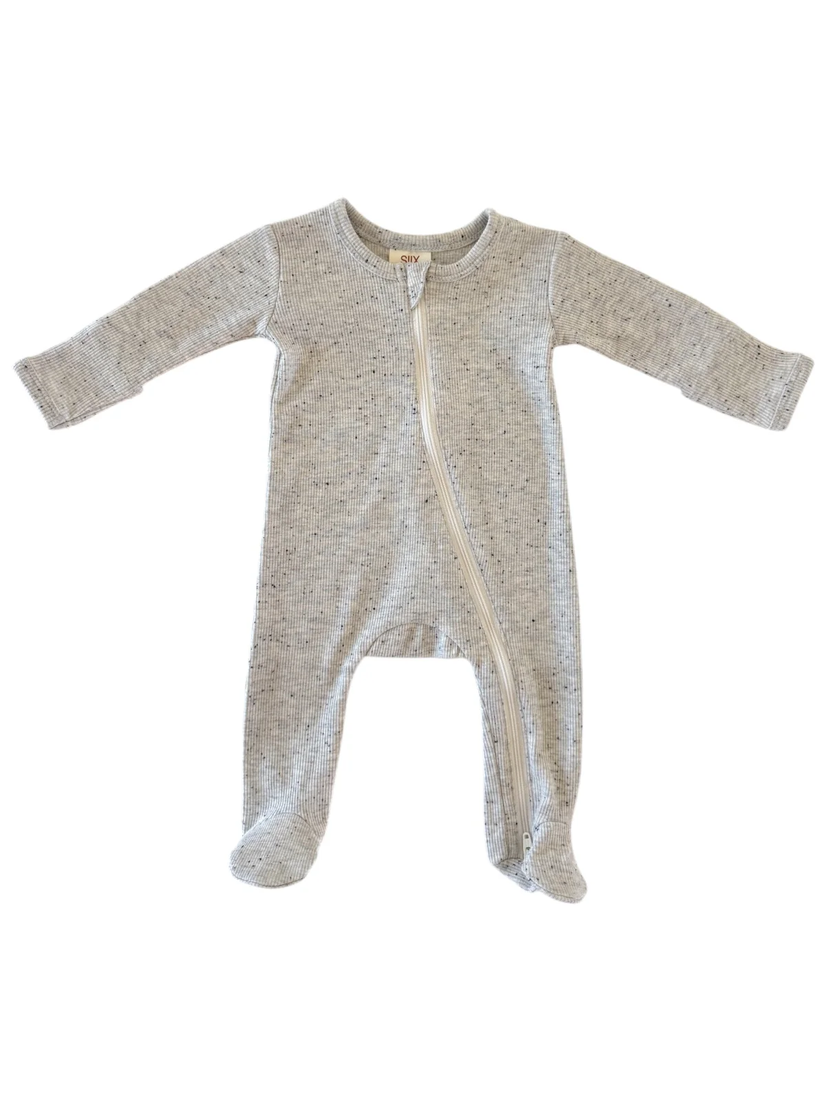Heather Speckle / Ribbed 2-Way Zip Footie - Image 3