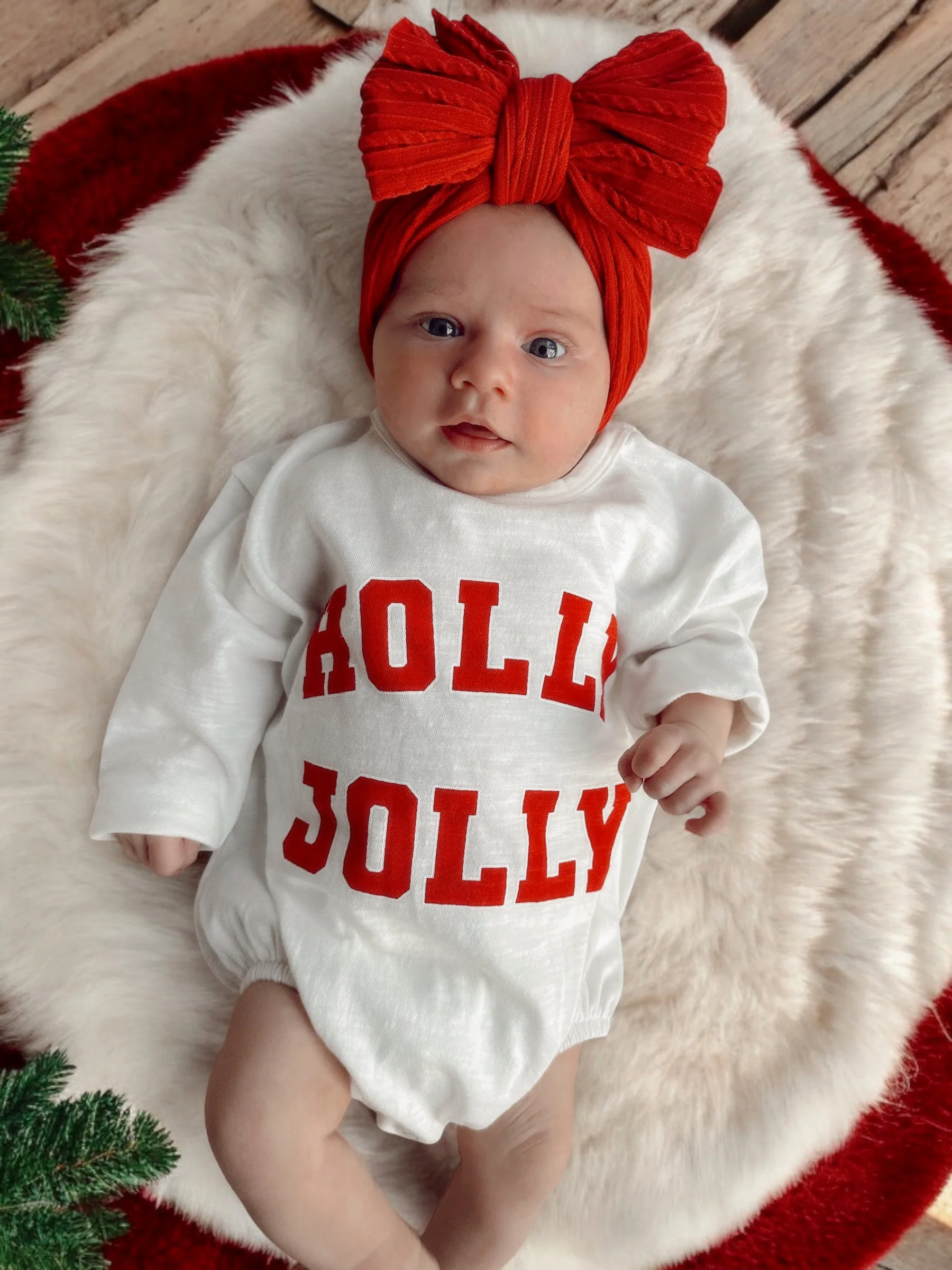 Holly Jolly White / Organic Long Sleeve T-Shirt Bubble