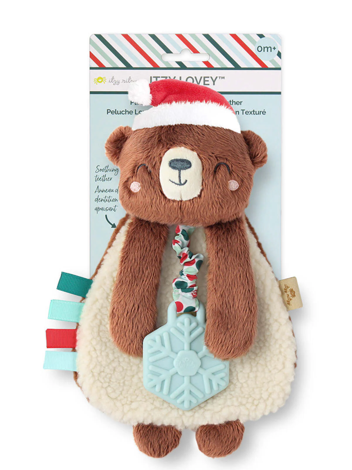 Itzy Lovey™ Plush Teether Toy, Holiday Bear - Image 3