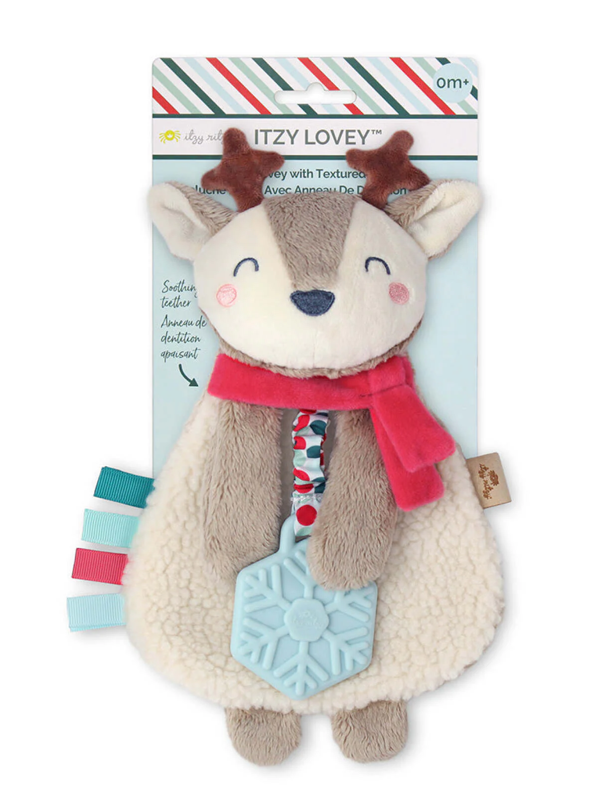 Itzy Lovey™ Plush Teether Toy, Holiday Reindeer - Image 3