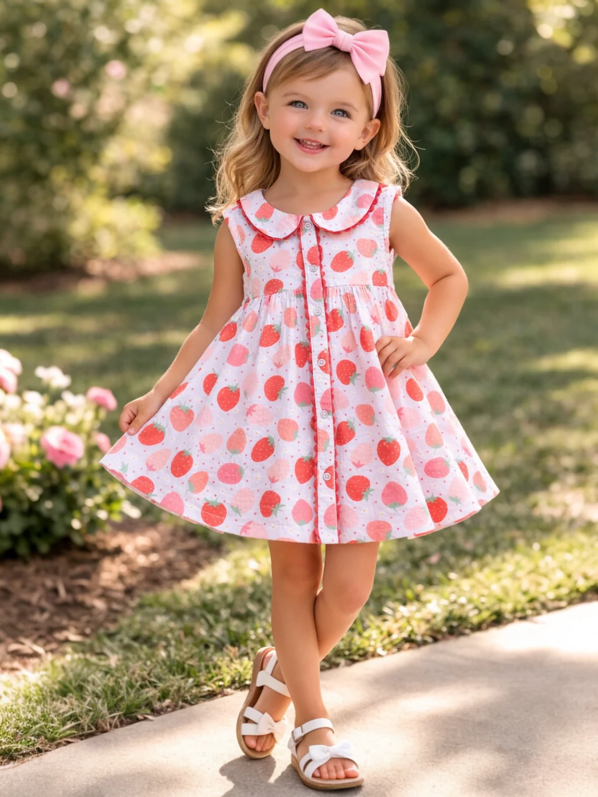 Jill Dress & Bloomer, Strawberry Bliss