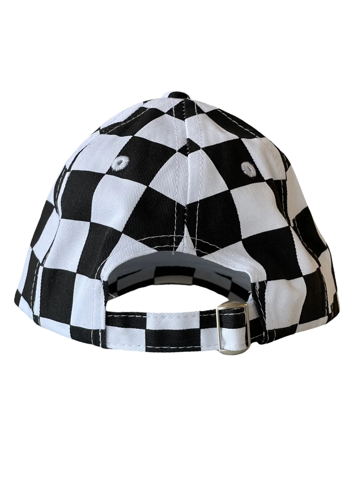 Kids Baseball Hat, Black Checkerboard - Image 2