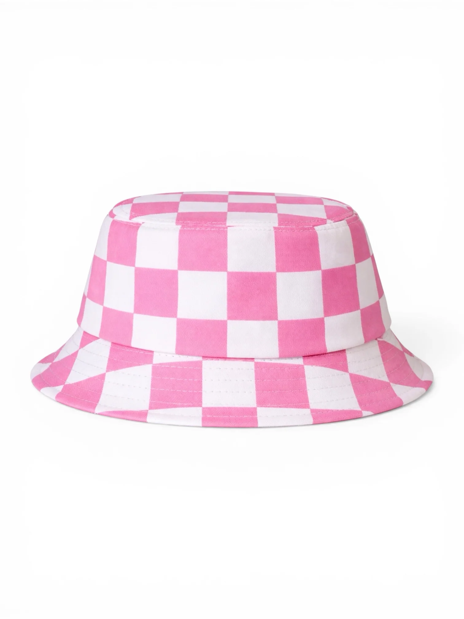 Kids Bucket Hat, Pink Checkerboard