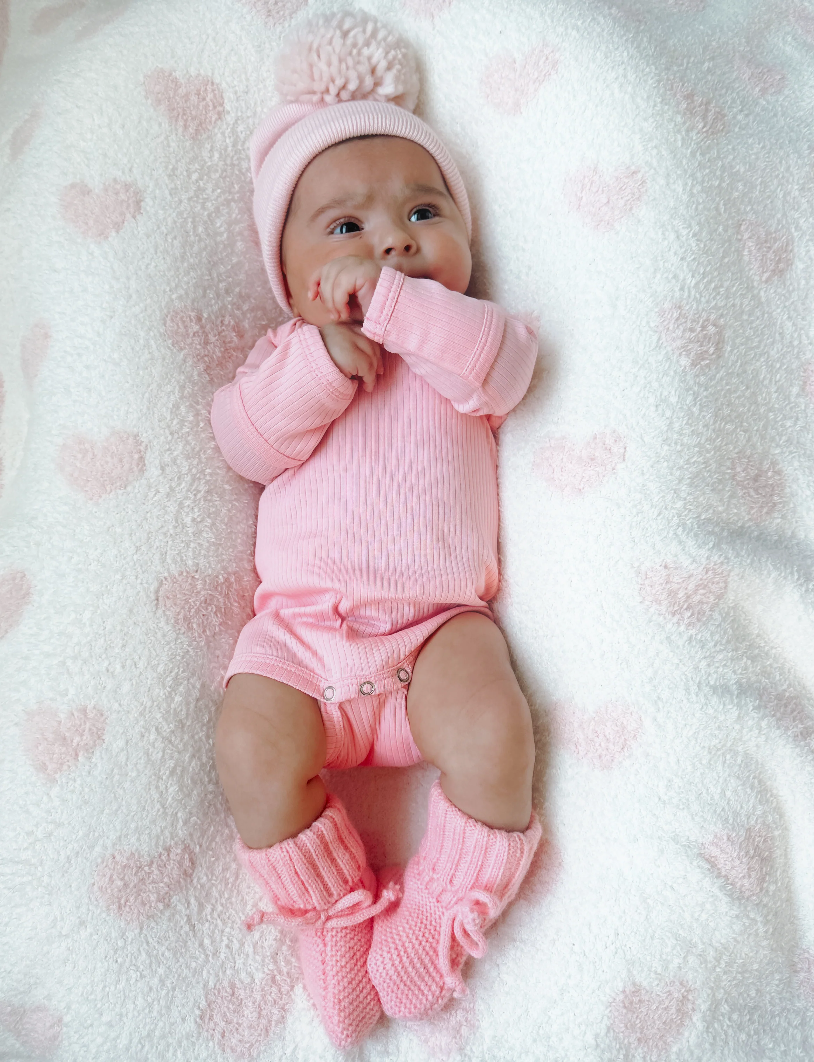 Knit Booties, Pink - Image 3