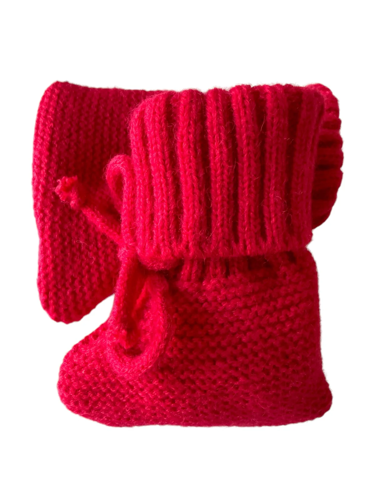 Knit Booties, Red - Image 2