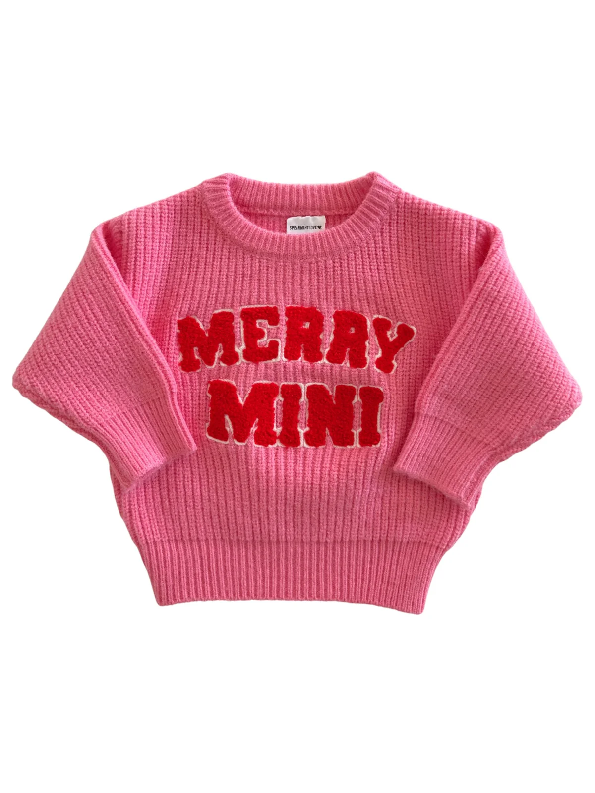 Knit Sweater, Merry Mini Bubblegum - Image 2