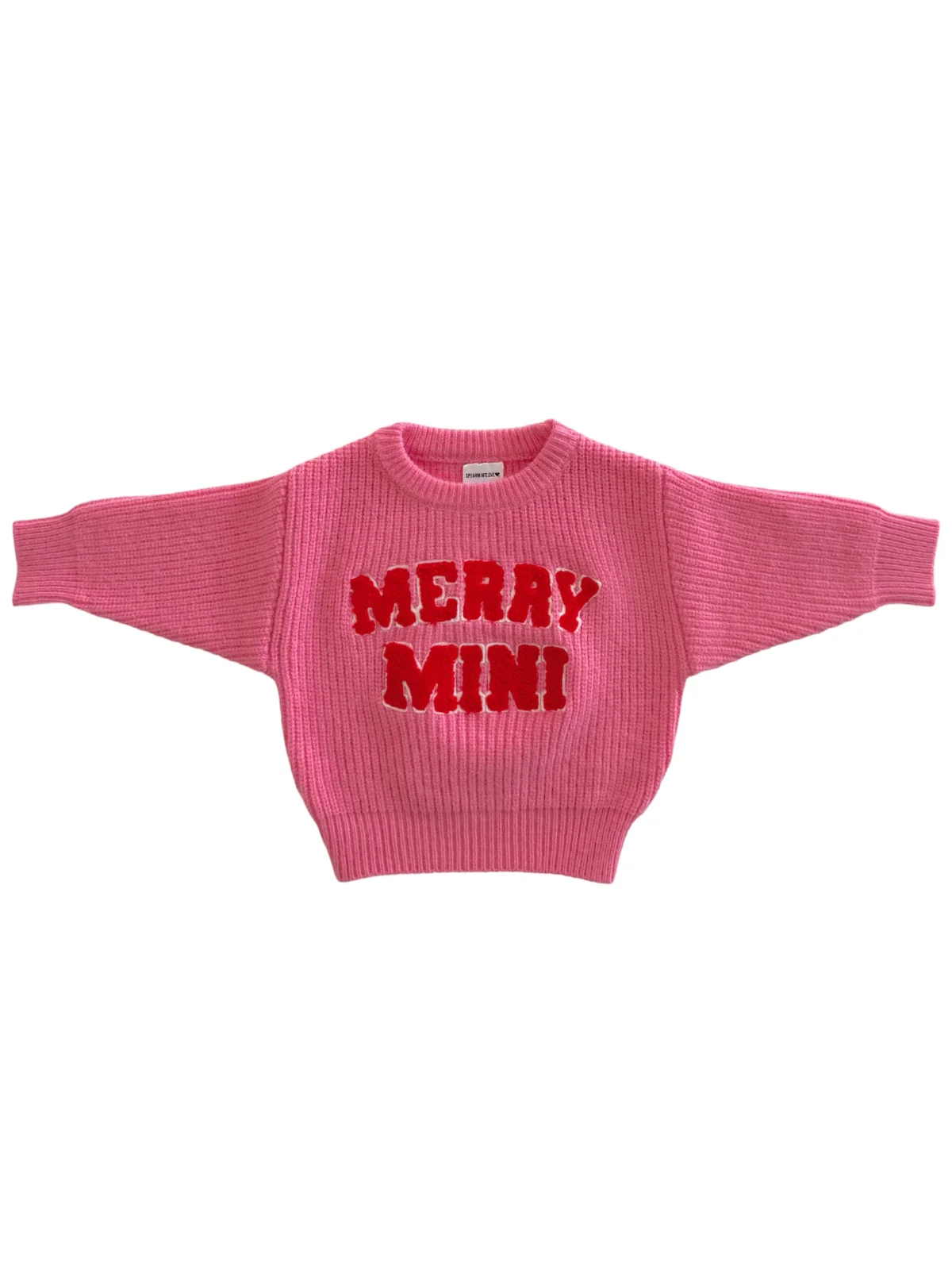 Knit Sweater, Merry Mini Bubblegum - Image 3