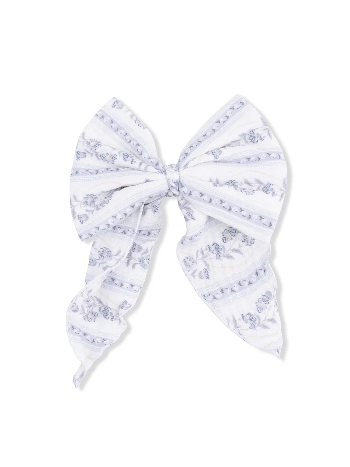Large Bow Hair Clip, Kimberly Floral Stripe