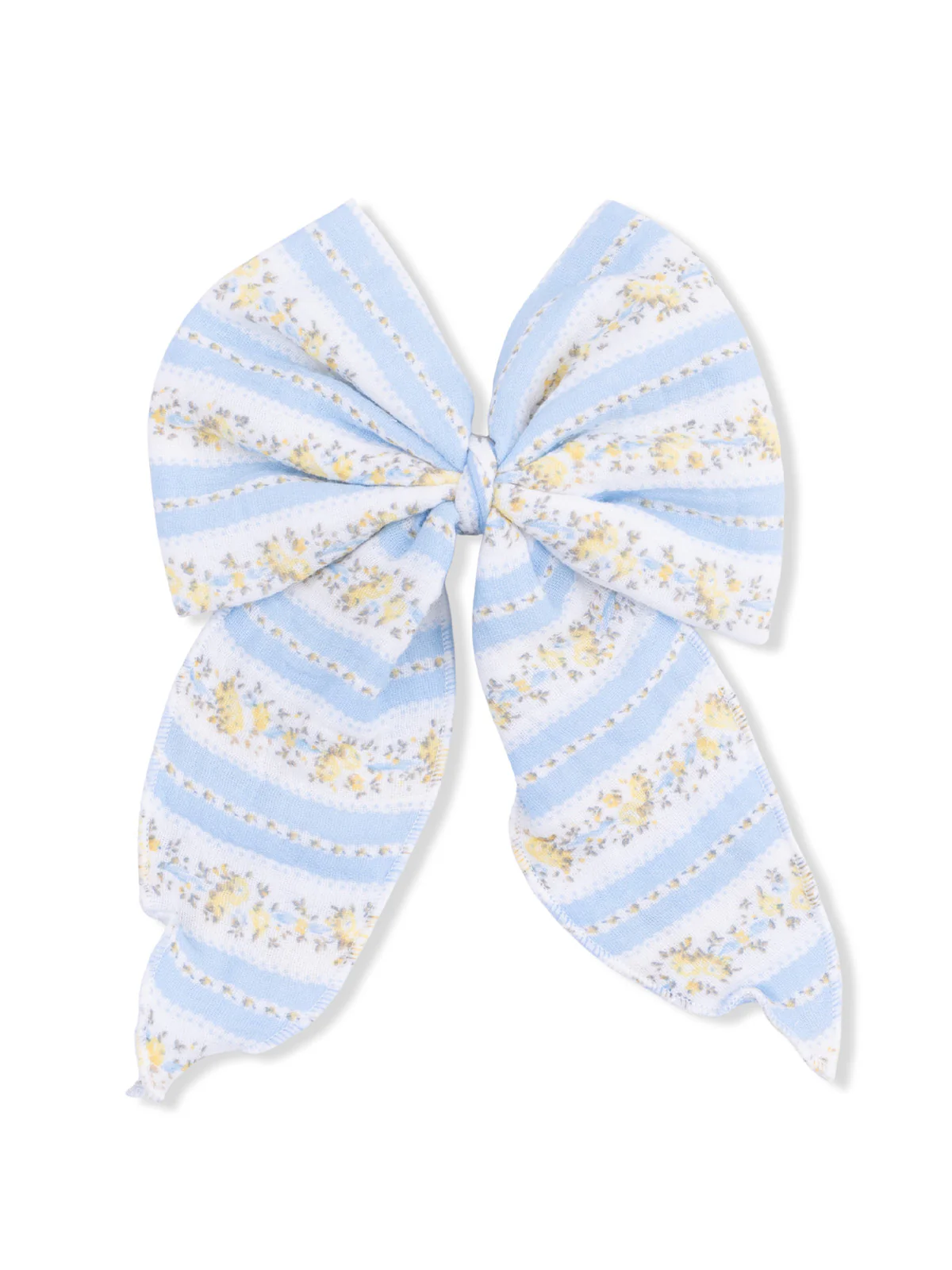 Large Bow Hair Clip, Odalys Floral Stripe