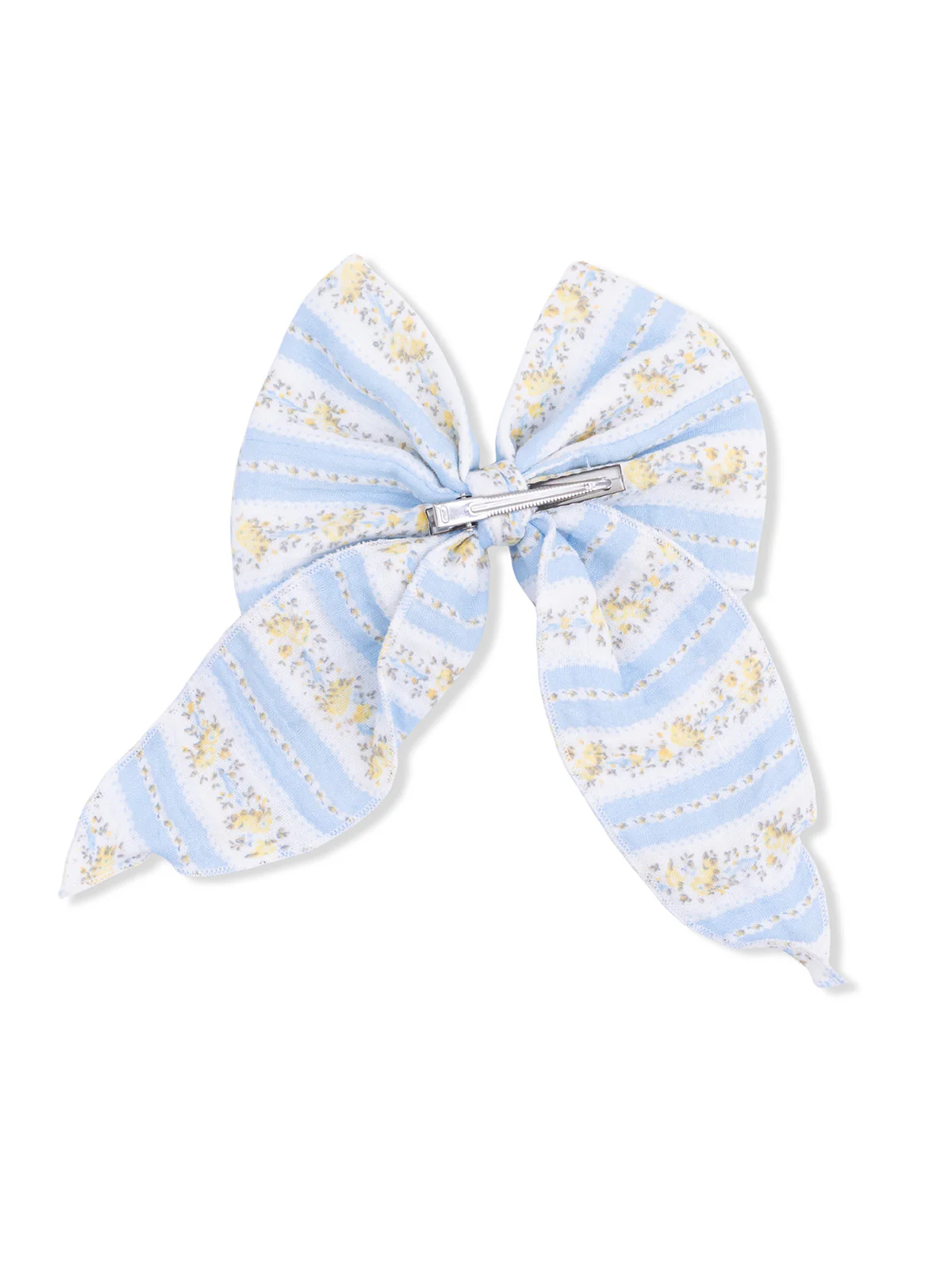 Large Bow Hair Clip, Odalys Floral Stripe - Image 2